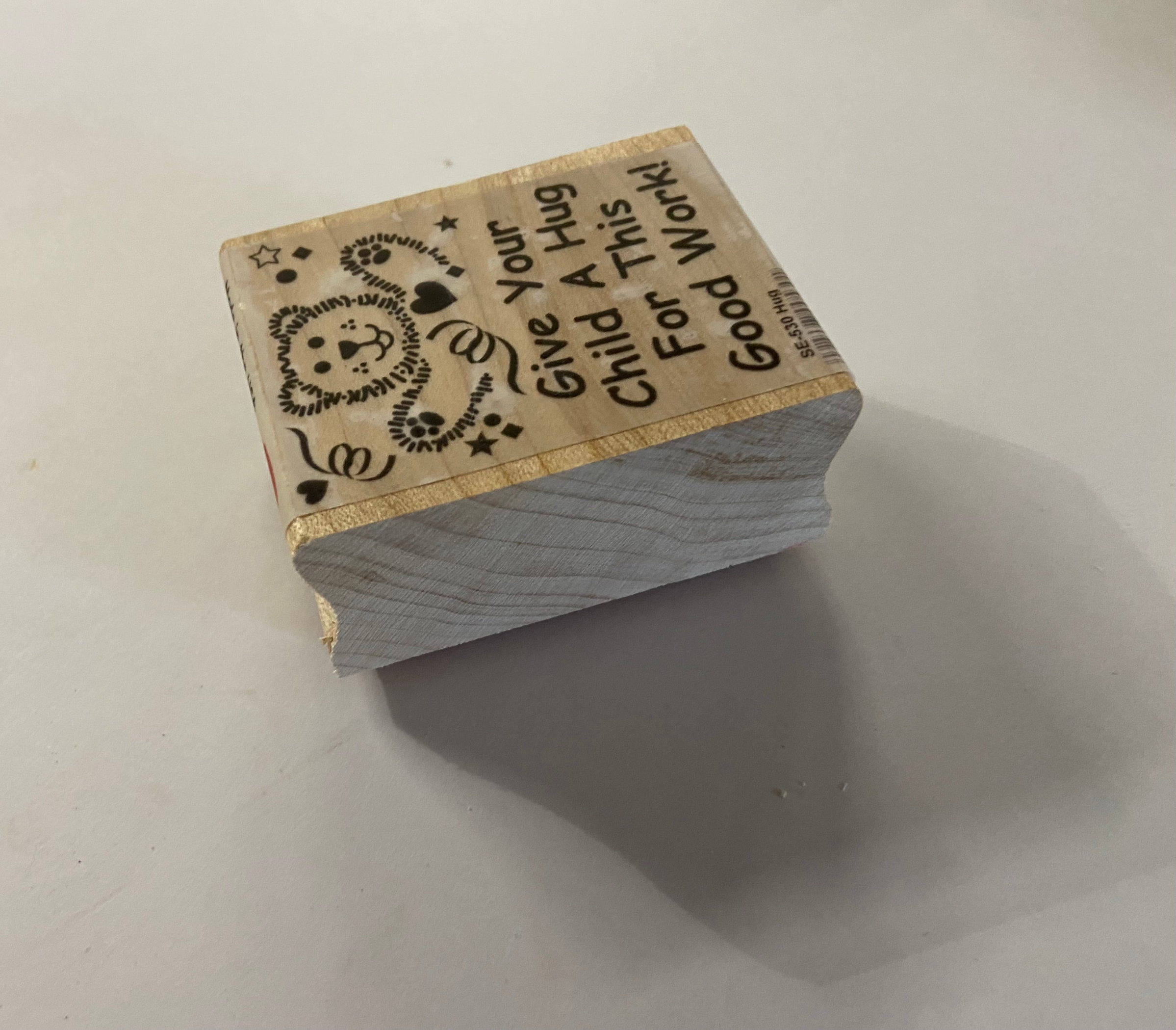 Rubber Stamp Encouraging Positive Reinforcement 2 Inch x 1 3/4 Inch Block Size Classroom Home