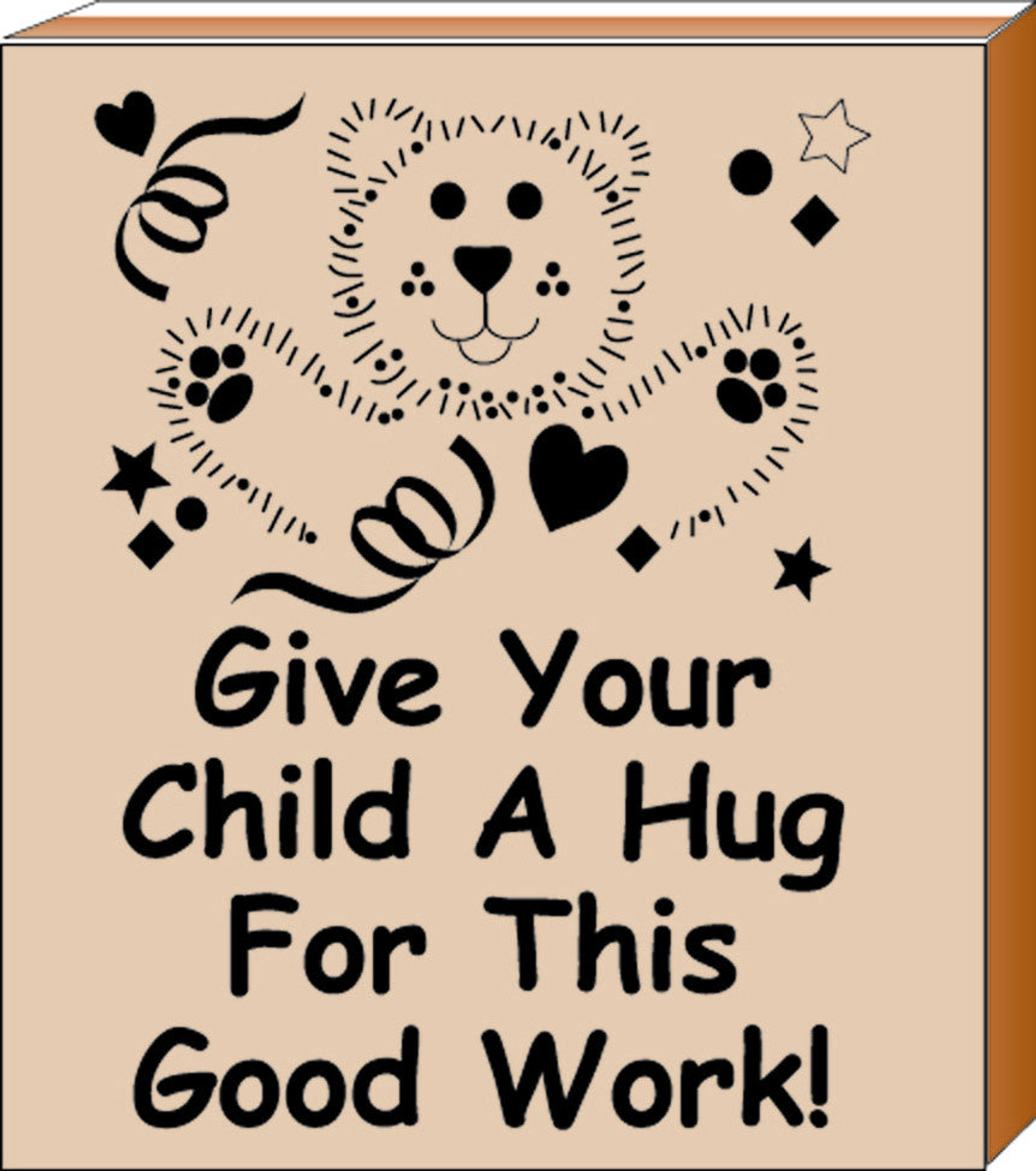Rubber Stamp Encouraging Positive Reinforcement 2 Inch x 1 3/4 Inch Block Size Classroom Home