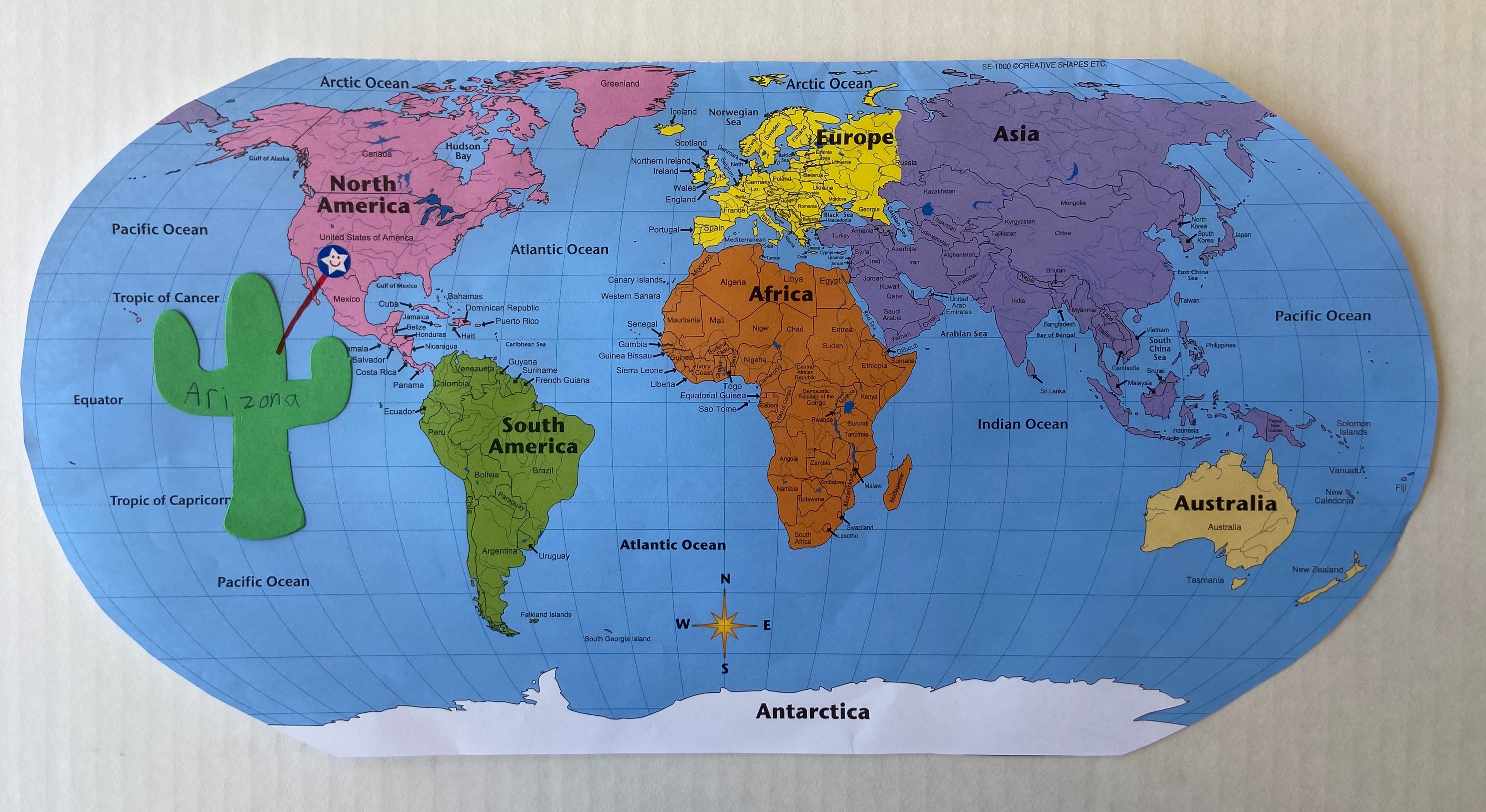 Practice Map Combo Pack World Learning Labeled and Unlabeled 60 Sheets 9 x 16 Inches Creative Teaching Tool