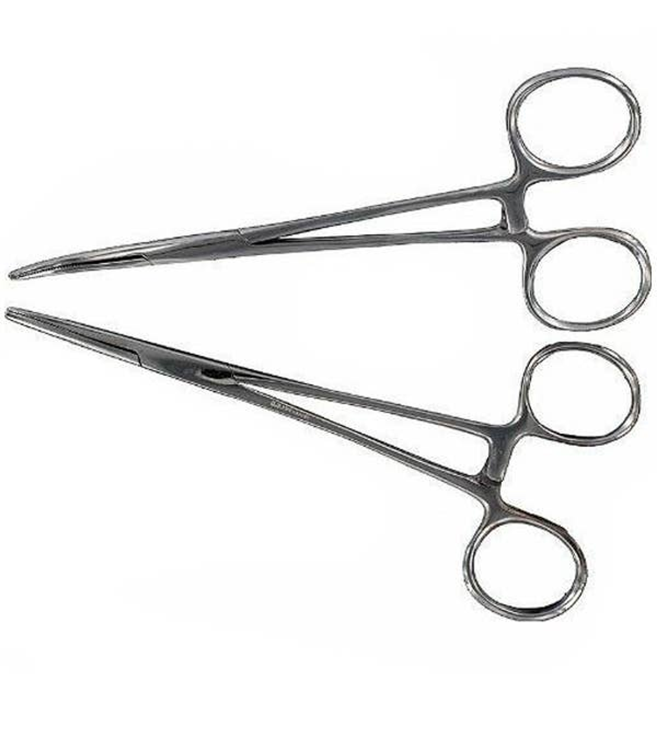 Hemostat Locking Forceps Multi Purpose Tool 8 inch Size Straight Curved Stainless Steel Serrated Jaws Included Items 2 Pieces