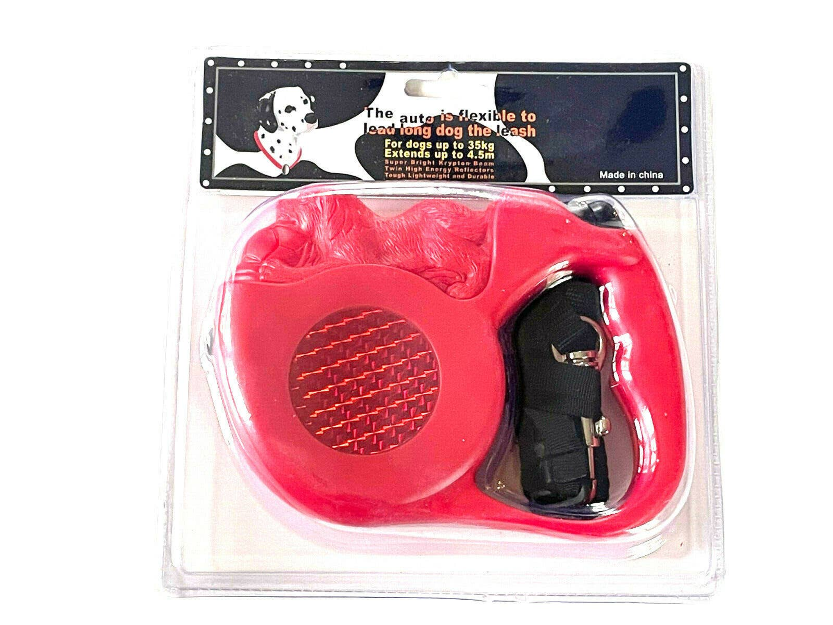 Reflective Retractable Pet Dog Leash Up to 4.5m Long 35kg 77lbs Krypton Beam Image 1