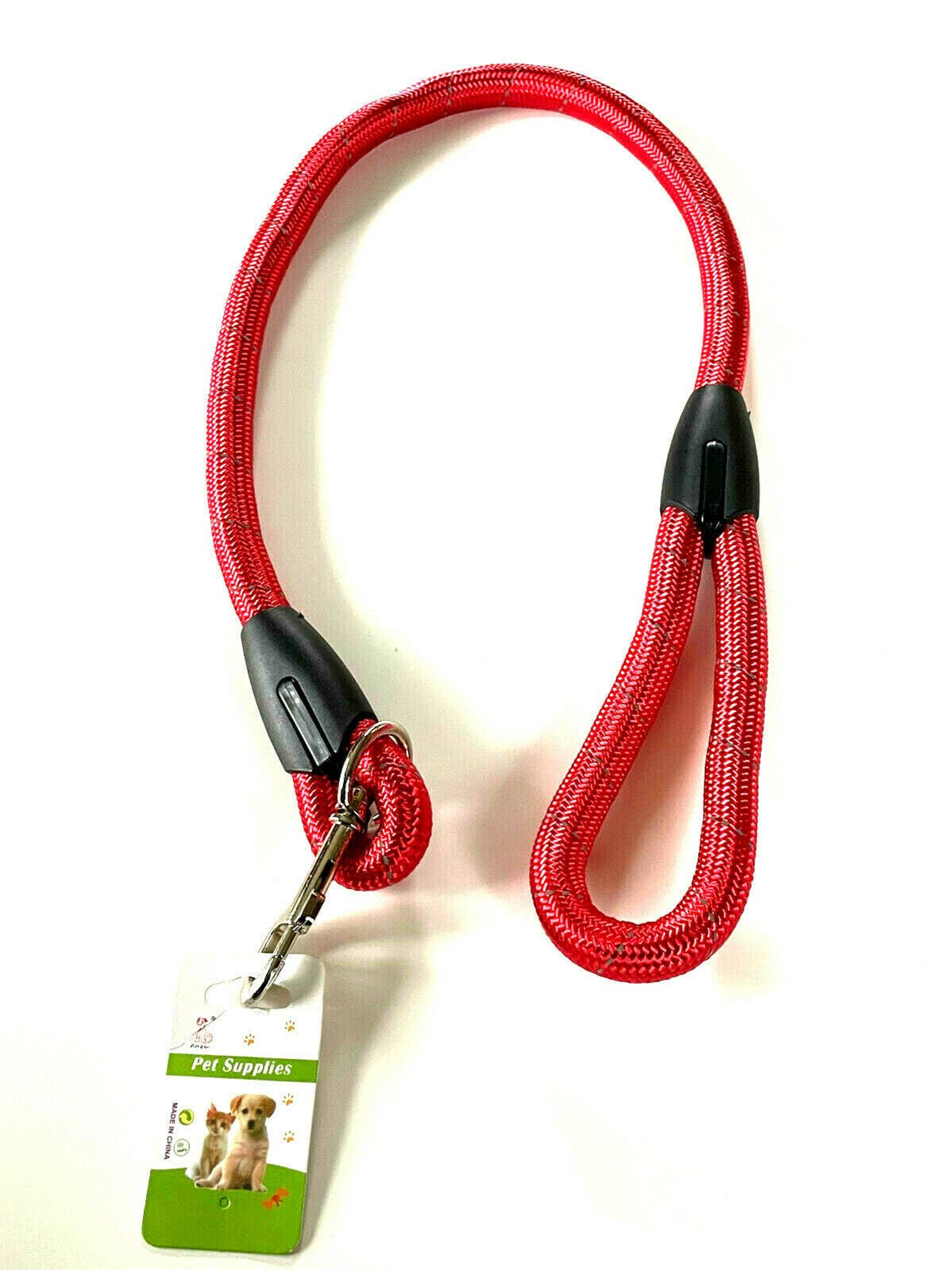 Large Dog Leash Rope Heavy Duty Red Reflective Nylon Material Excellent 3ft Size Red Image 1