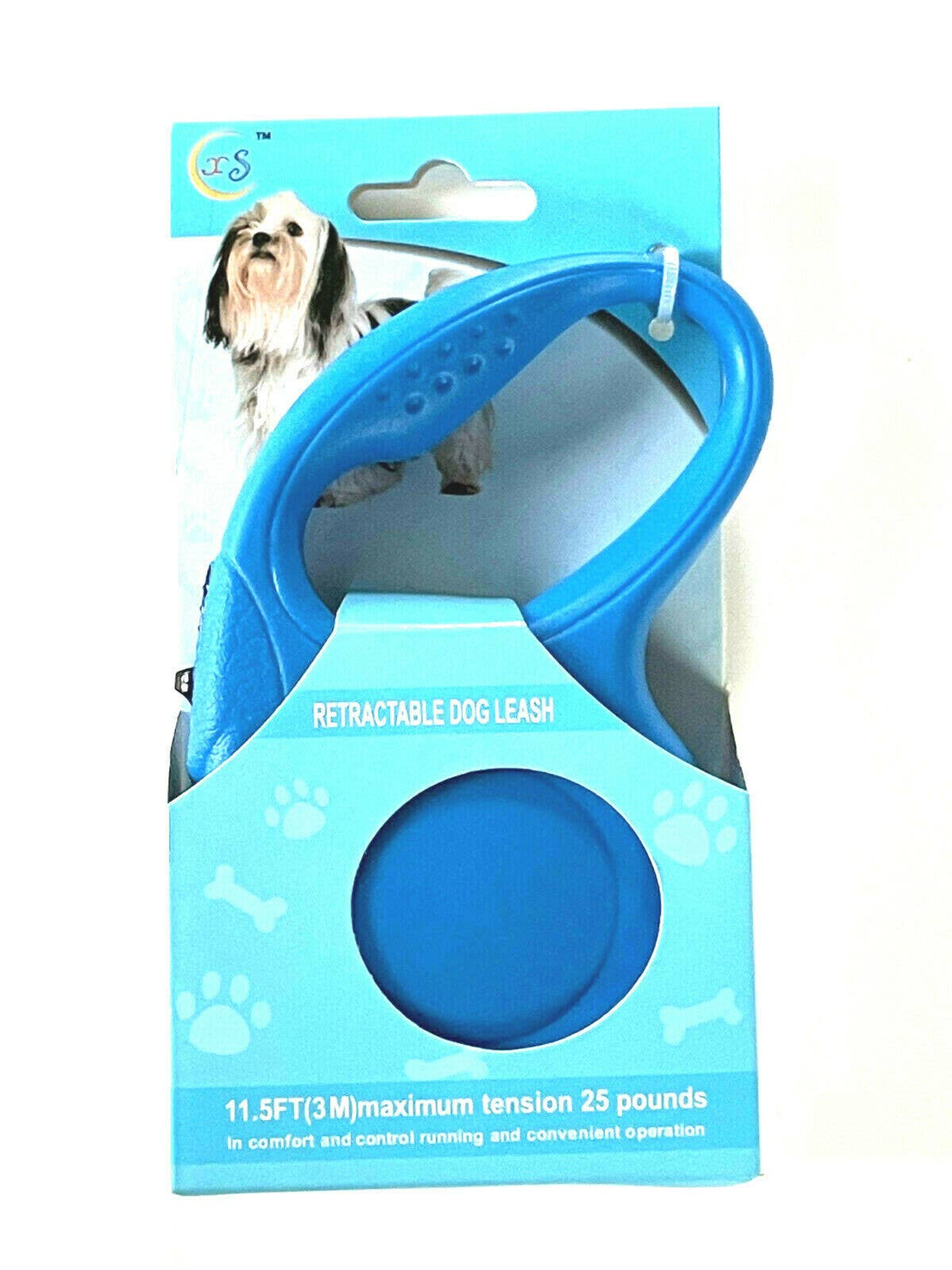 Retractable Dog Pet Leash 11.5ft (3m) Maximum Tension 25 Lbs Blue Color Image 1