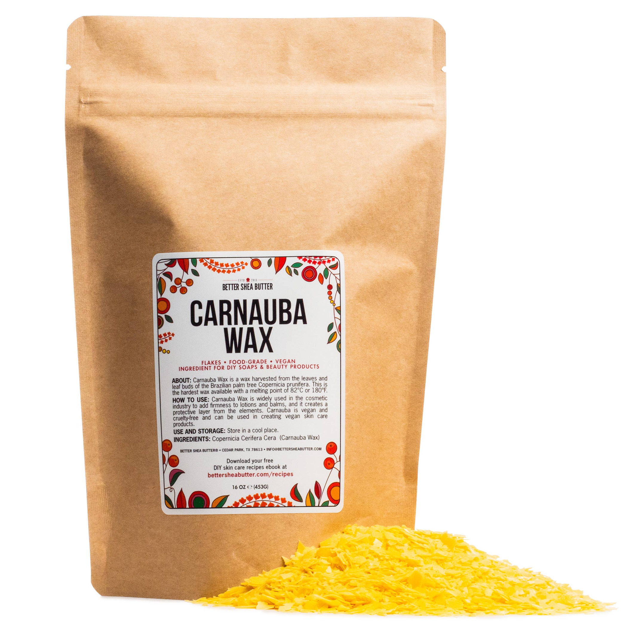 Wax Carnauba Vegan Hard Wax 100 Percent Pure T1 Grade Natural Ingredient Moisture Barrier Skin Protection 100 Percent Plant Based