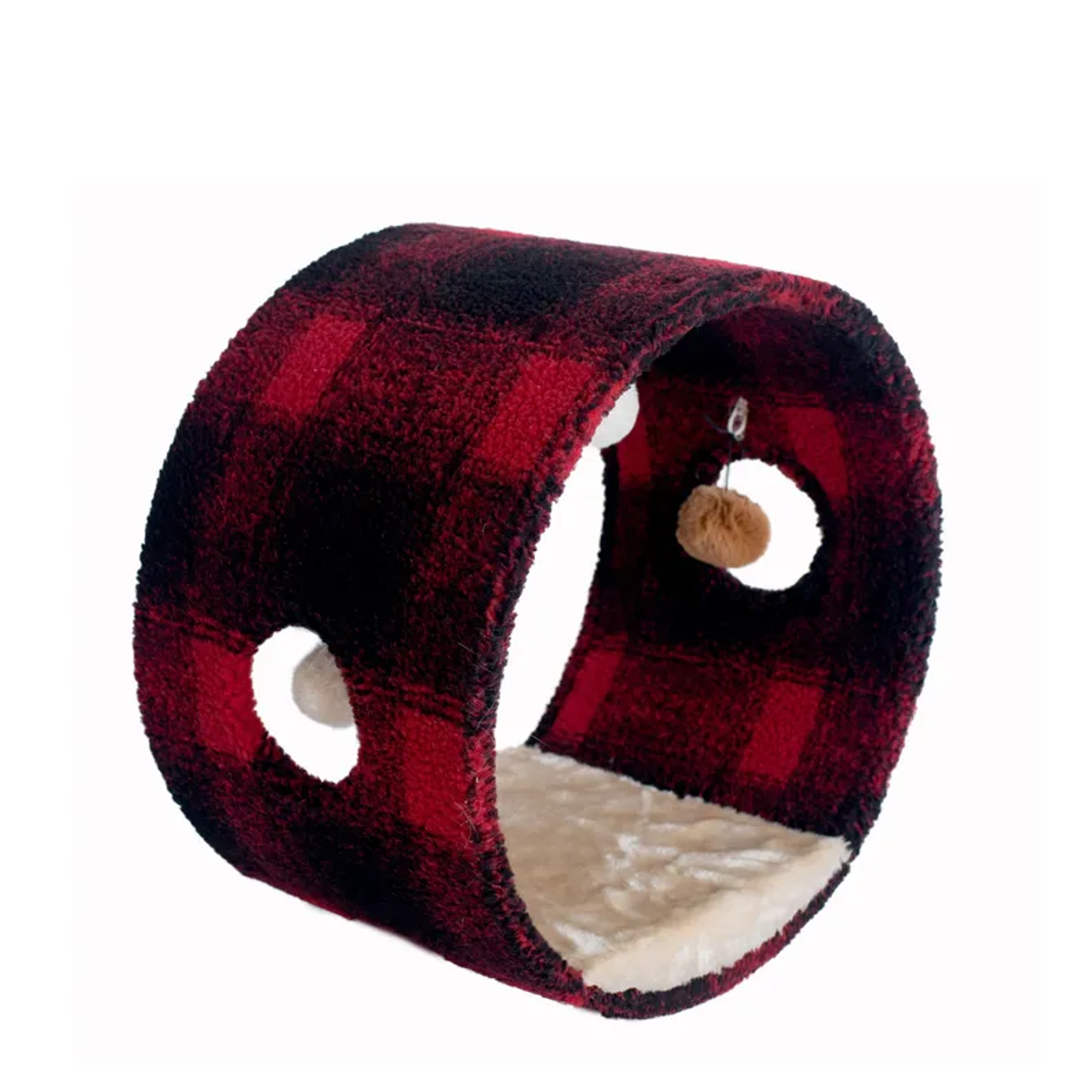 Armarkat Real Wood Cat Hideaway Tunnel, Scotch Plaid Image 1