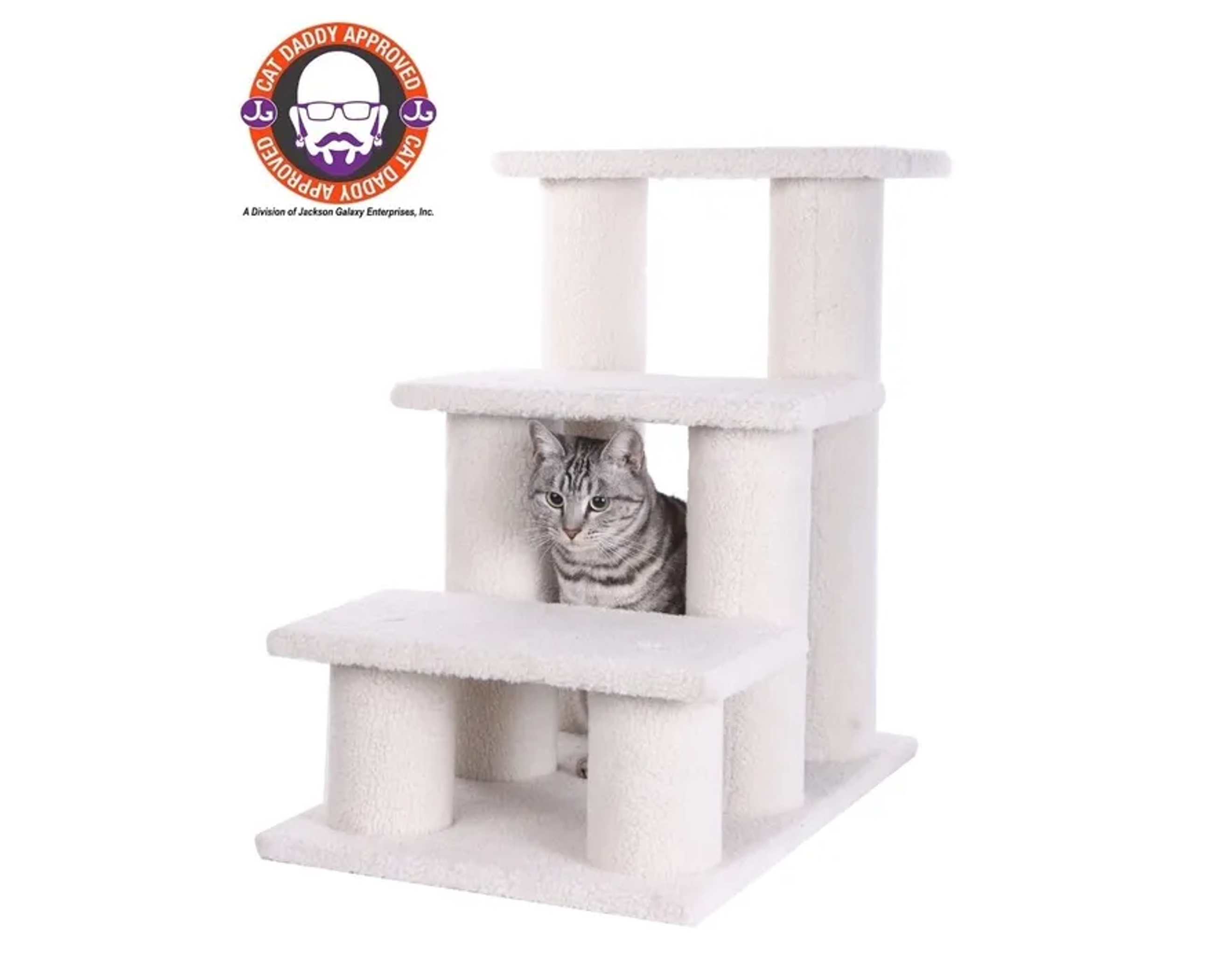 Real Wood 3 Step Cat Step Stairs Ramp,  25