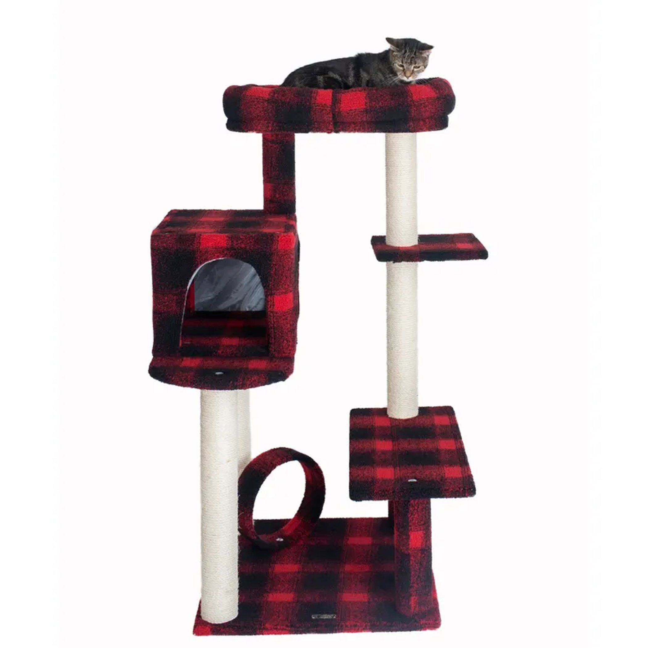 Real Wood B5008 50-Inch Classic Cat Tree With Veranda, Bench Image 1
