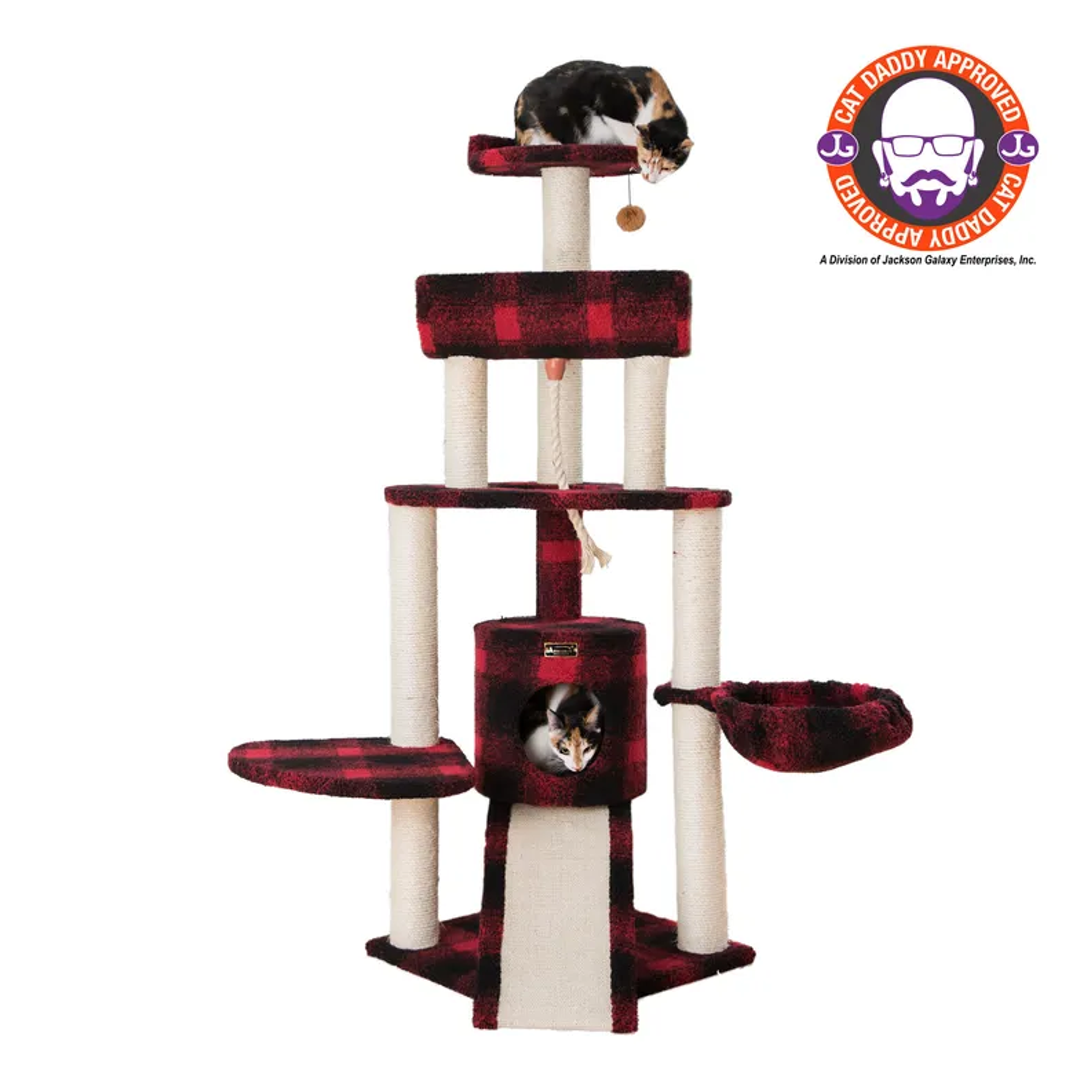 Armarkat Real Wood Spacious Thick Fur Cat Tower W Lounge Image 1