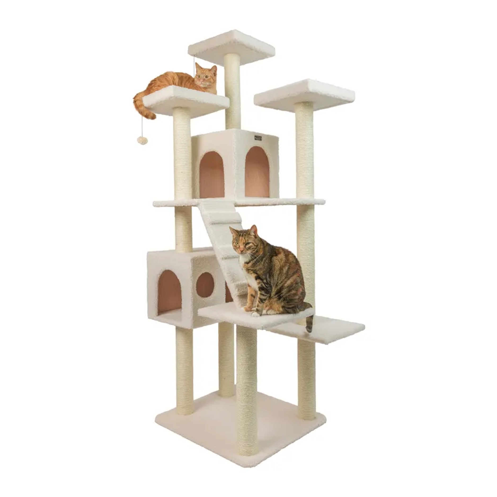 Real Wood Classic Ivory Cat Tree Multi Levels Condos B7701 Image 1