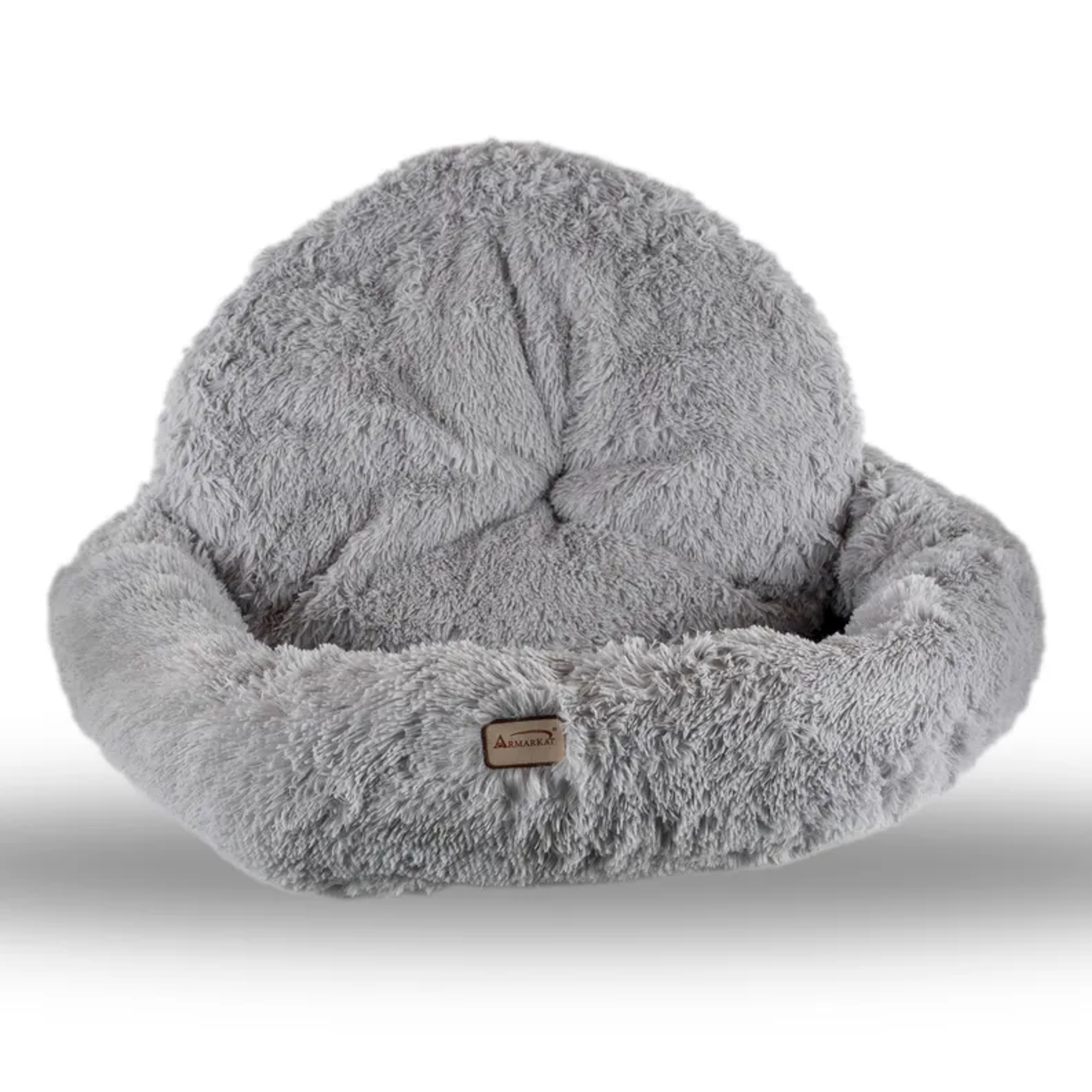 Armarkat Extra Large, Fluffy Gray Round Cat Bed - C71NHS Image 1