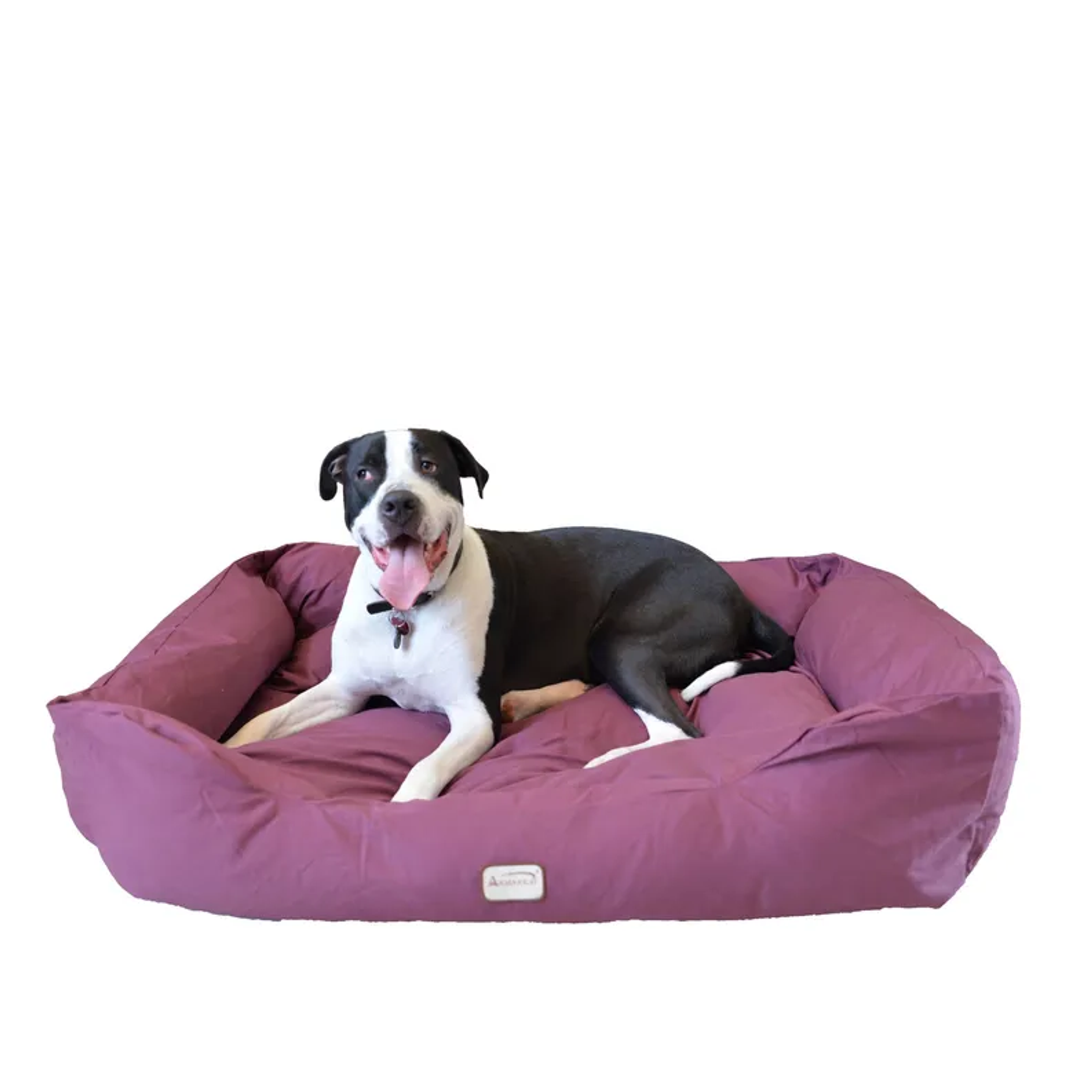 Armarkat Bolstered Dog Bed, Burgundy,In M/L/XL 3 Sizes Image 1