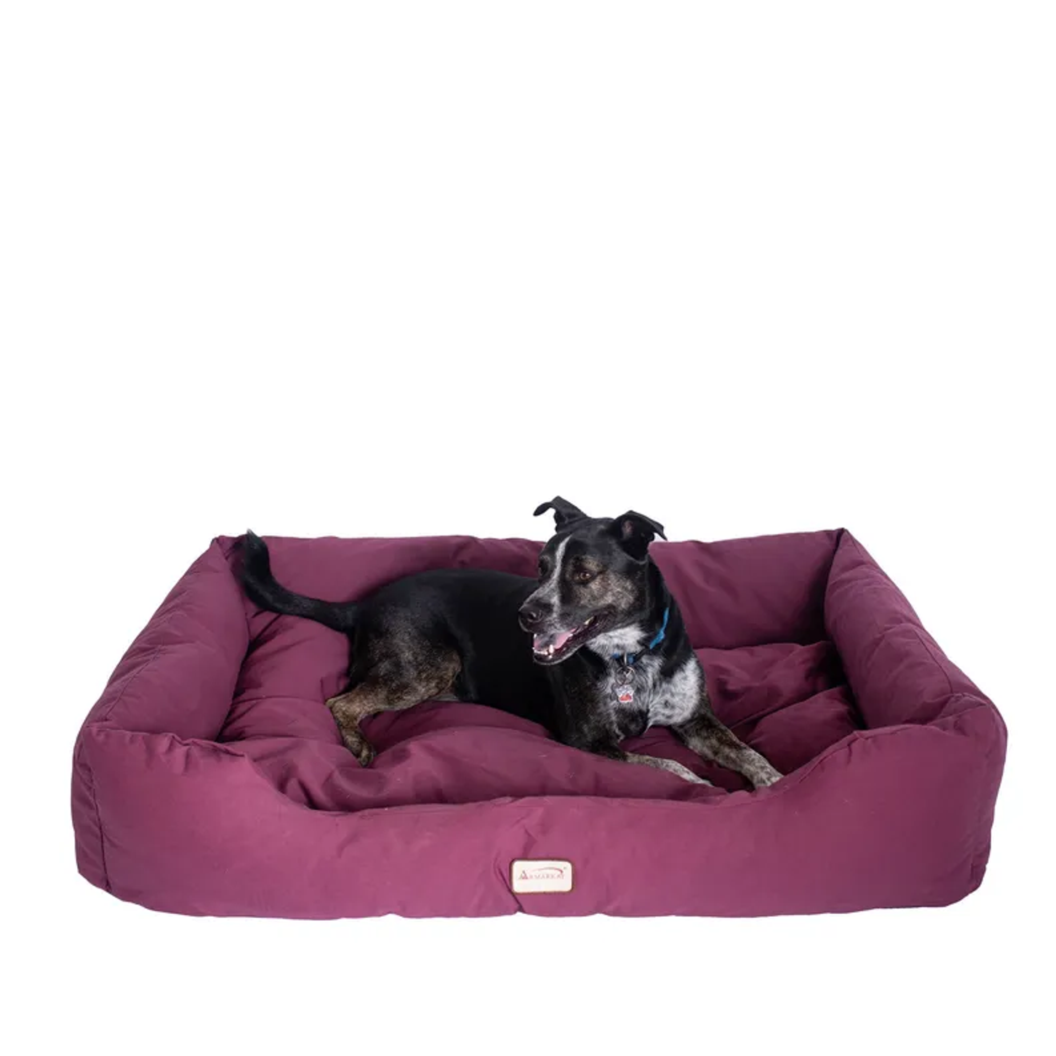 Armarkat Bolstered Dog Bed, Burgundy,In M/L/XL 3 Sizes Image 1