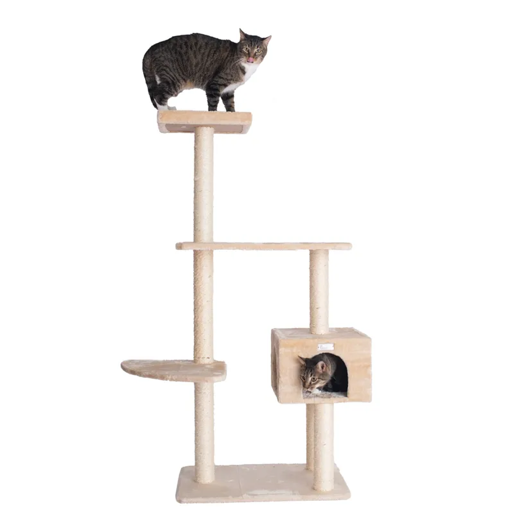 GleePet 57-Inch Cat Tree  Real Wood Cat Perches Bge Image 1