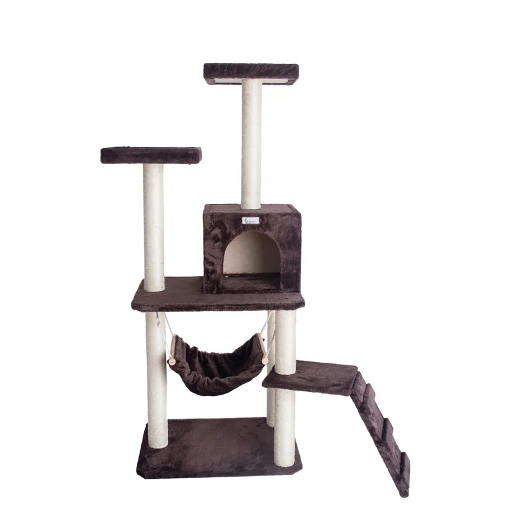 GleePet 57-Inch Cat Tree Real Wood Climber  With Four Levels Image 1