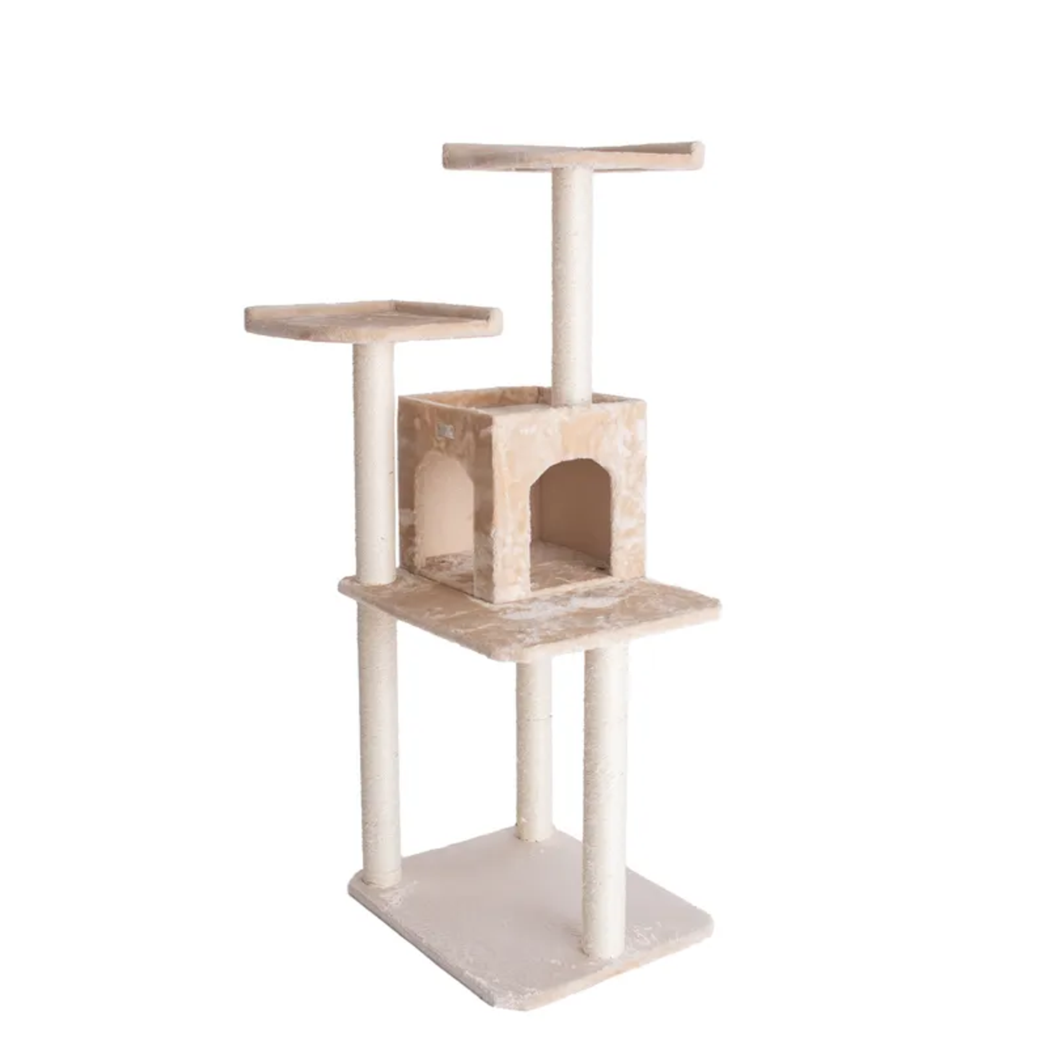 GleePet 57-Inch Height Cat Tree Two-Door Real Wood Condo Bge Image 1