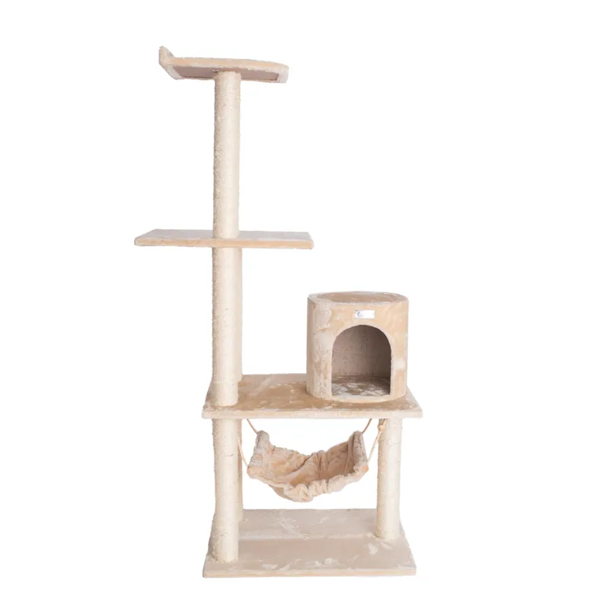 GleePet 59-Inch Cat Tree Real Wood Cat Condo for Indoor Pets Image 1