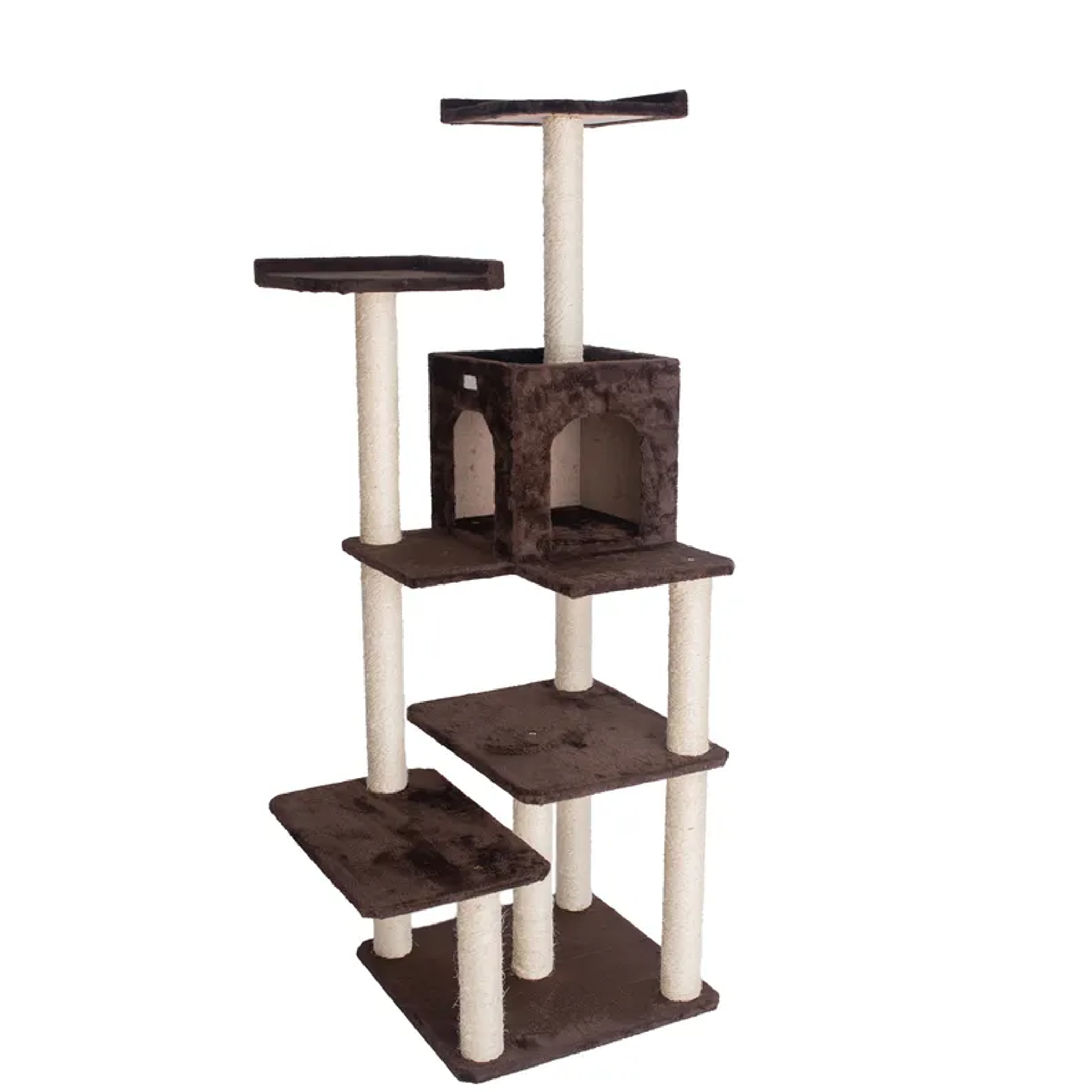 GleePet 66-Inch Cat Tree Real Wood Cat Climber W 4 Levels Image 1