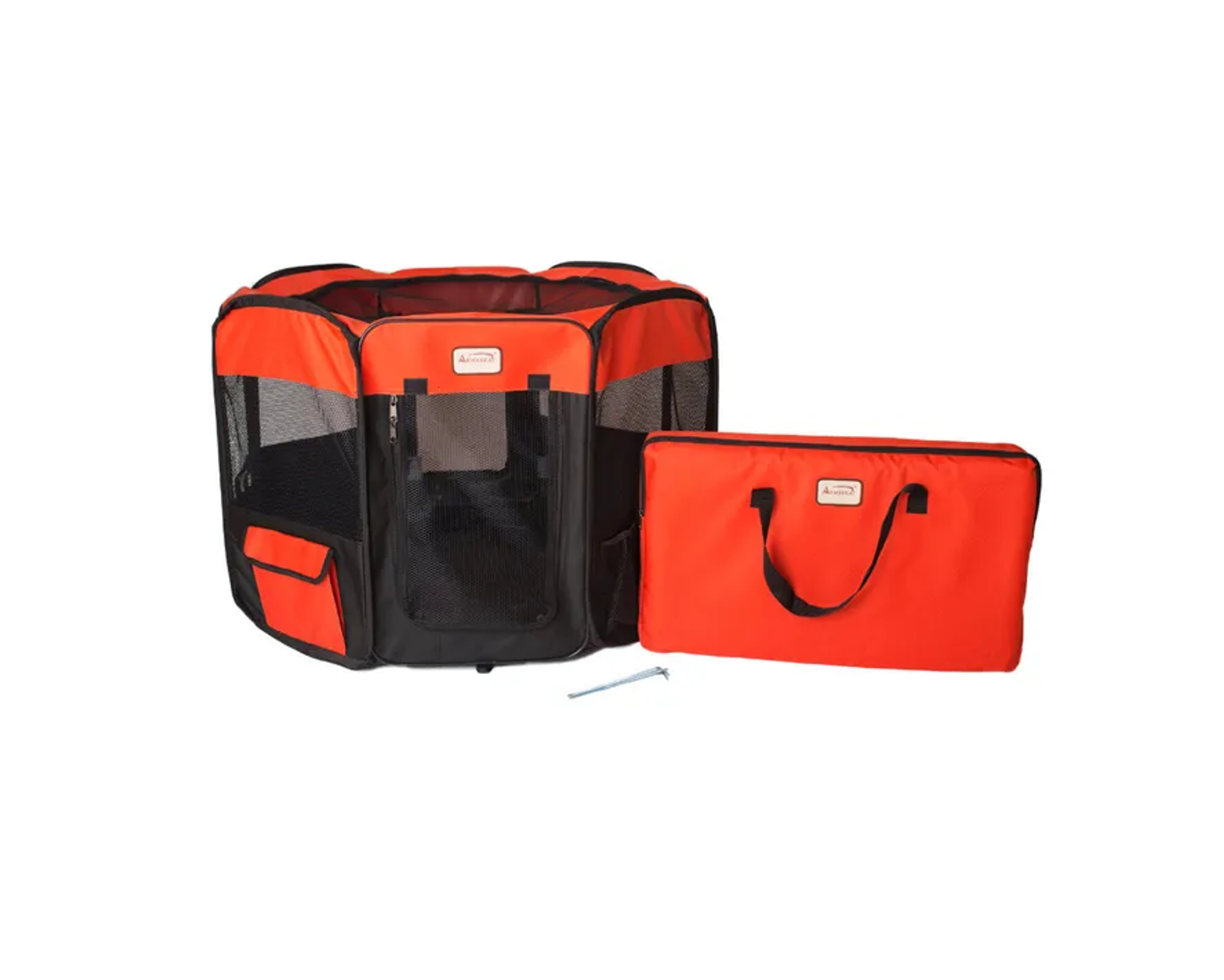 Armarkat PP002R-M Portable Pet Playpen In Bk and Rd Combo Image 1