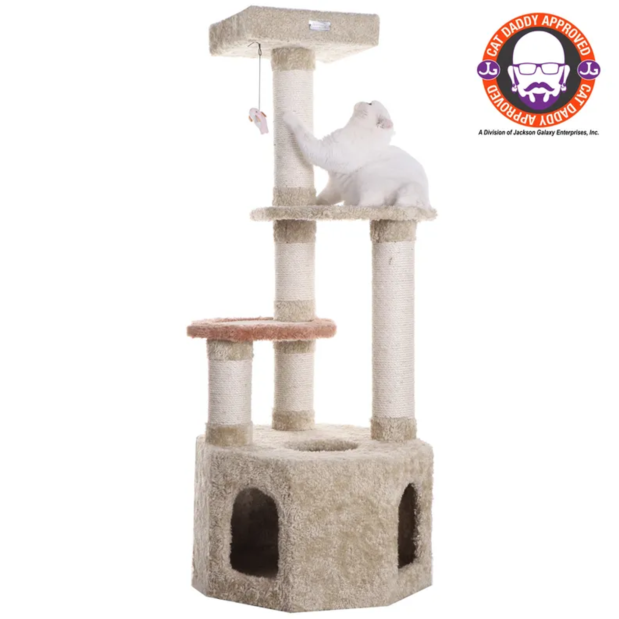 Armarkat X5703 Carpet Cat Furniture Real Wood Cat Condo Image 1