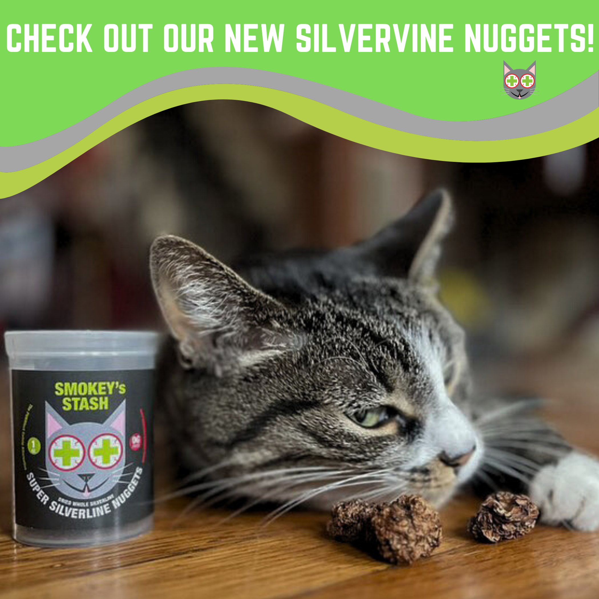Silvervine Nuggets Catnip Alternative Size Medium Color Natural Material Plant-Based Quantity 10 Pieces Usage Cat Entertainment