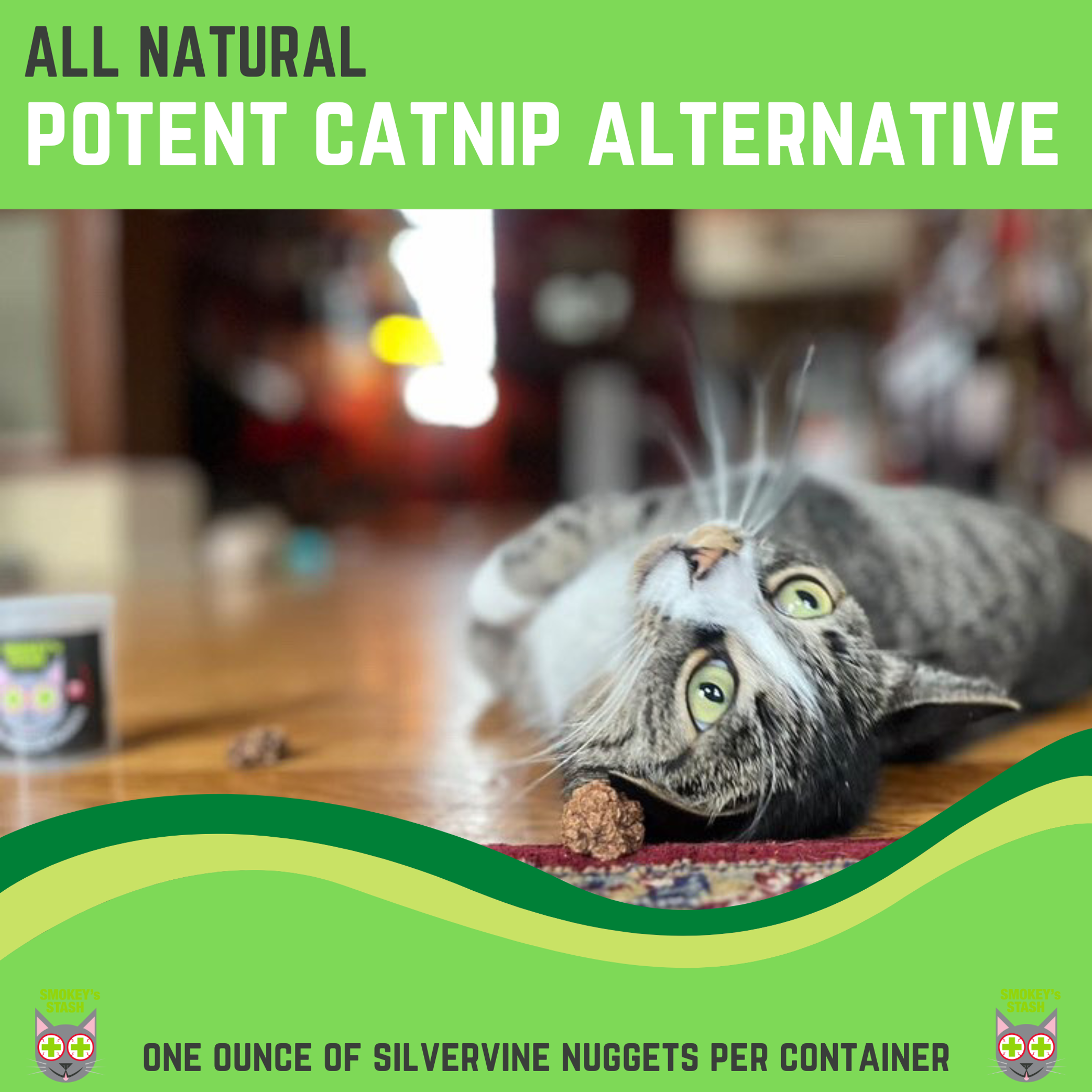Silvervine Nuggets Catnip Alternative Size Medium Color Natural Material Plant-Based Quantity 10 Pieces Usage Cat Entertainment