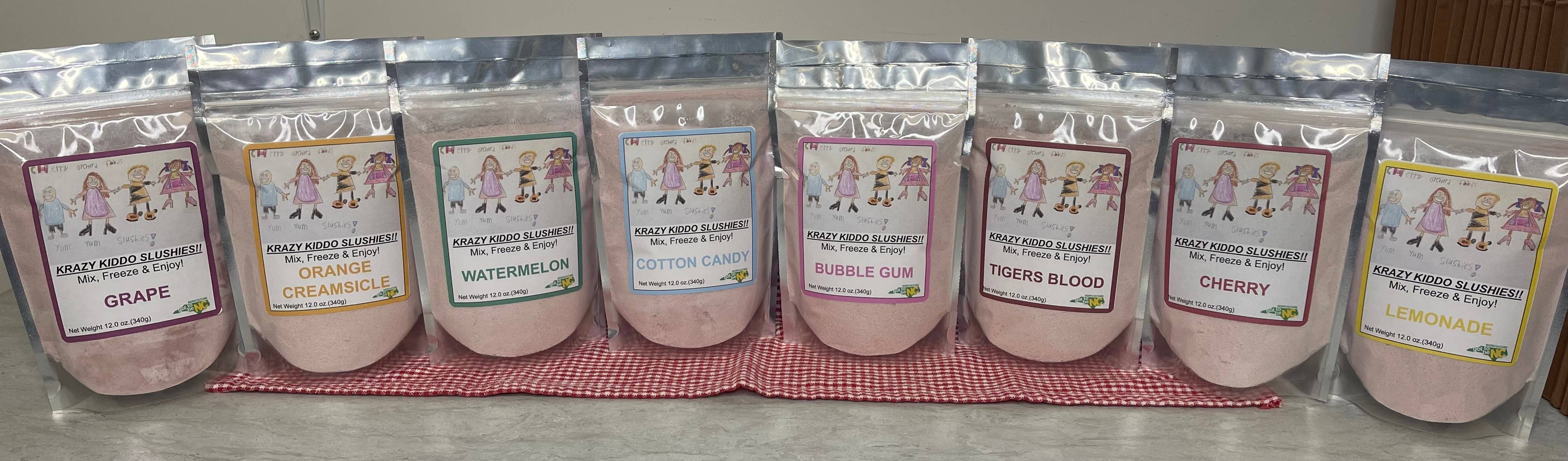 Slushie Mix Kids Fun Flavors Natural Pink Color 100 Percent Beet Powder 100 Percent Green Tea Powder 8 Flavors