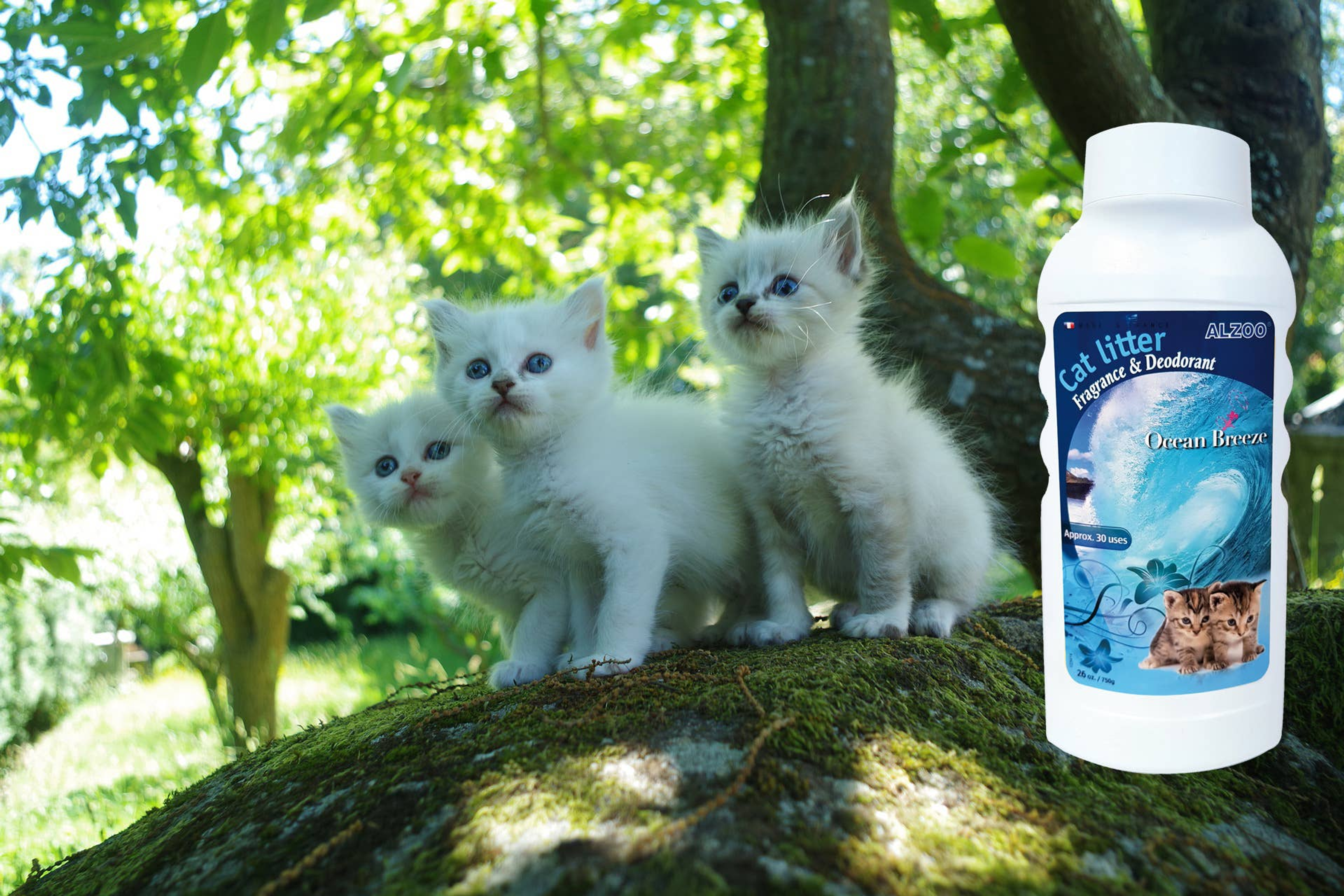 Cat Litter Deodorizer Neutralize Odor Extend Litter Life Plant-Based 26.6 oz Approximately 30 Applications Fresh Ocean Breeze Scent