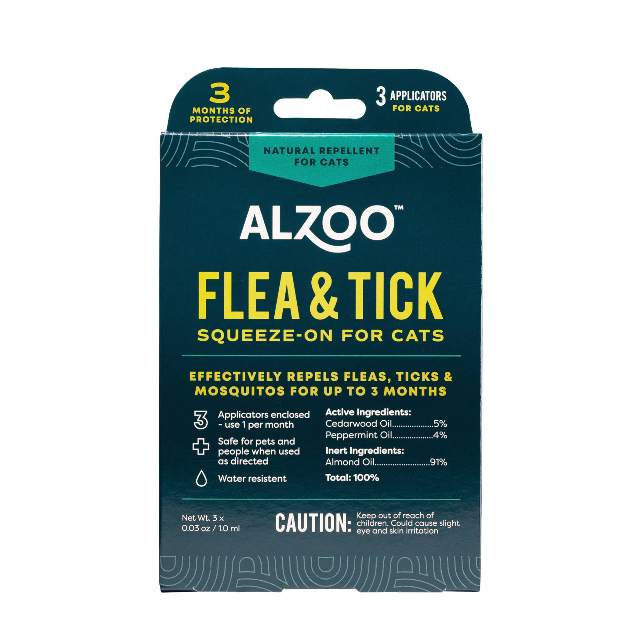 ALZOO Plant-Based Flea & Tick Repellent Squeeze-On Cat Image 1