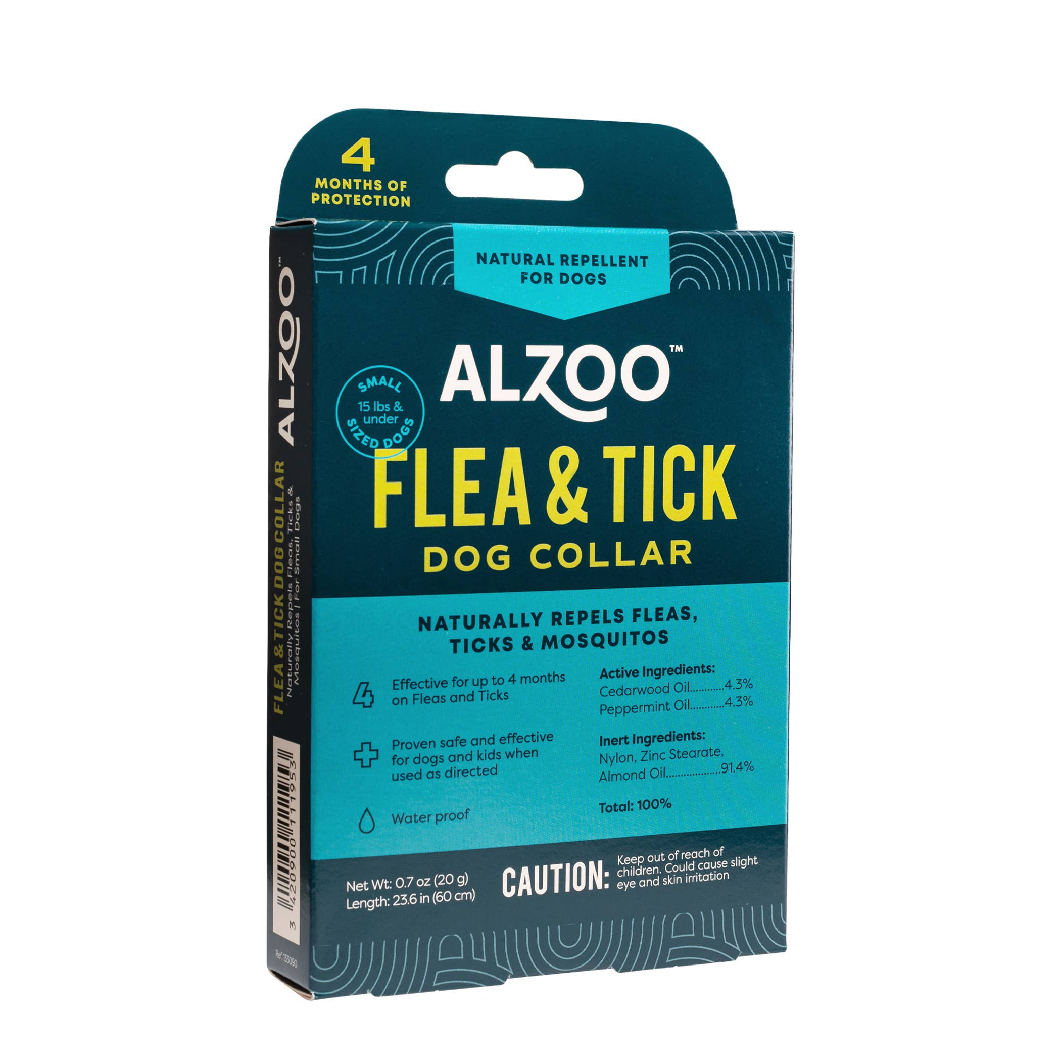 Flea and Tick Collar Repels Fleas Ticks and Mosquitoes Natural Plant-Based 15lbs and Under Waterproof Small Size Recyclable Packaging