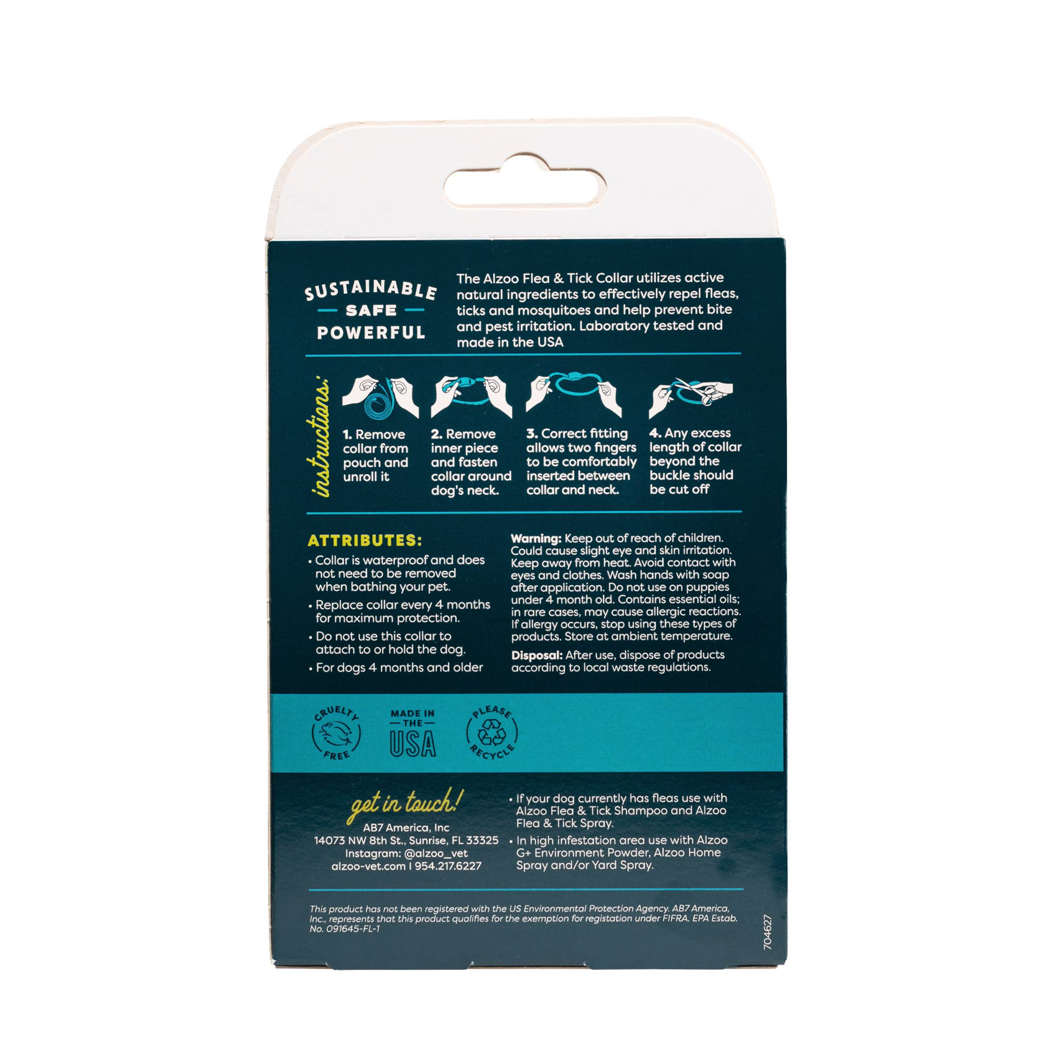 Flea and Tick Collar Repels Fleas Ticks and Mosquitoes Natural Plant-Based 15lbs and Under Waterproof Small Size Recyclable Packaging