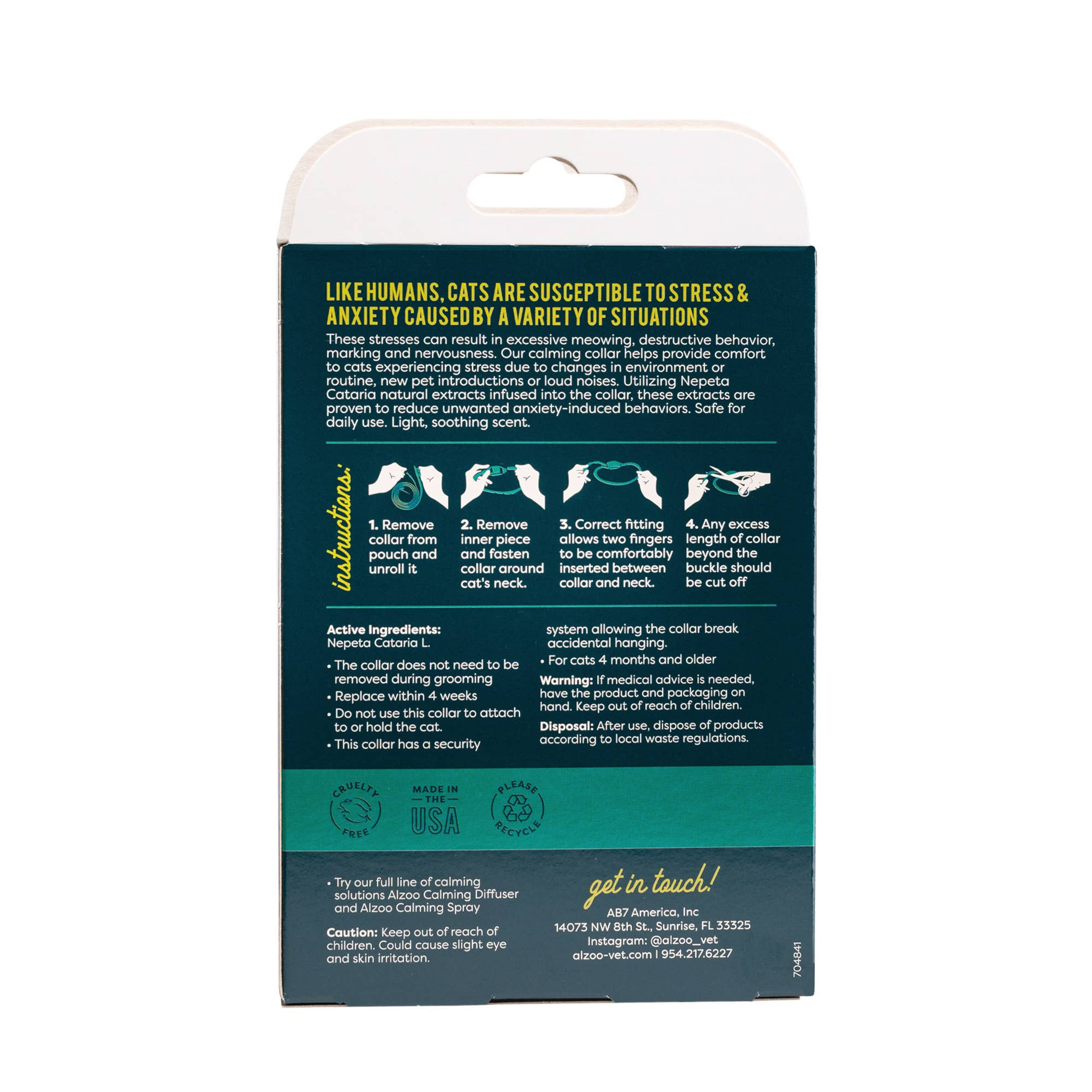 Calming Collar for Cats Helps Relieve Stress Anxiety and Nervousness Made with Nepeta Cataria Extract Waterproof Long Lasting Up to 30 Days