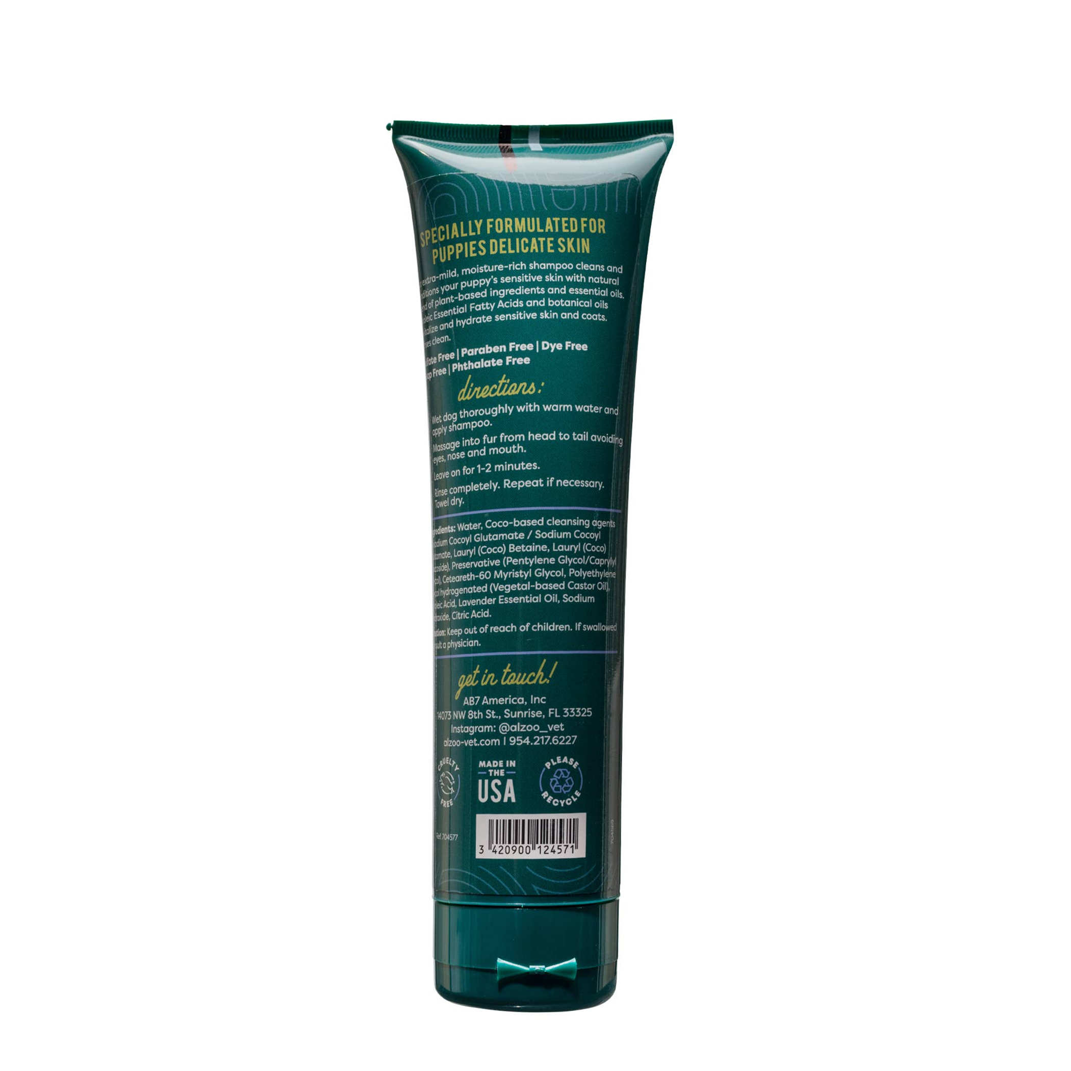 Shampoo Puppy Plant-Based Gentle 8oz Light Lavender Fragrance Moisture-Rich Sulfate Free Cruelty-Free