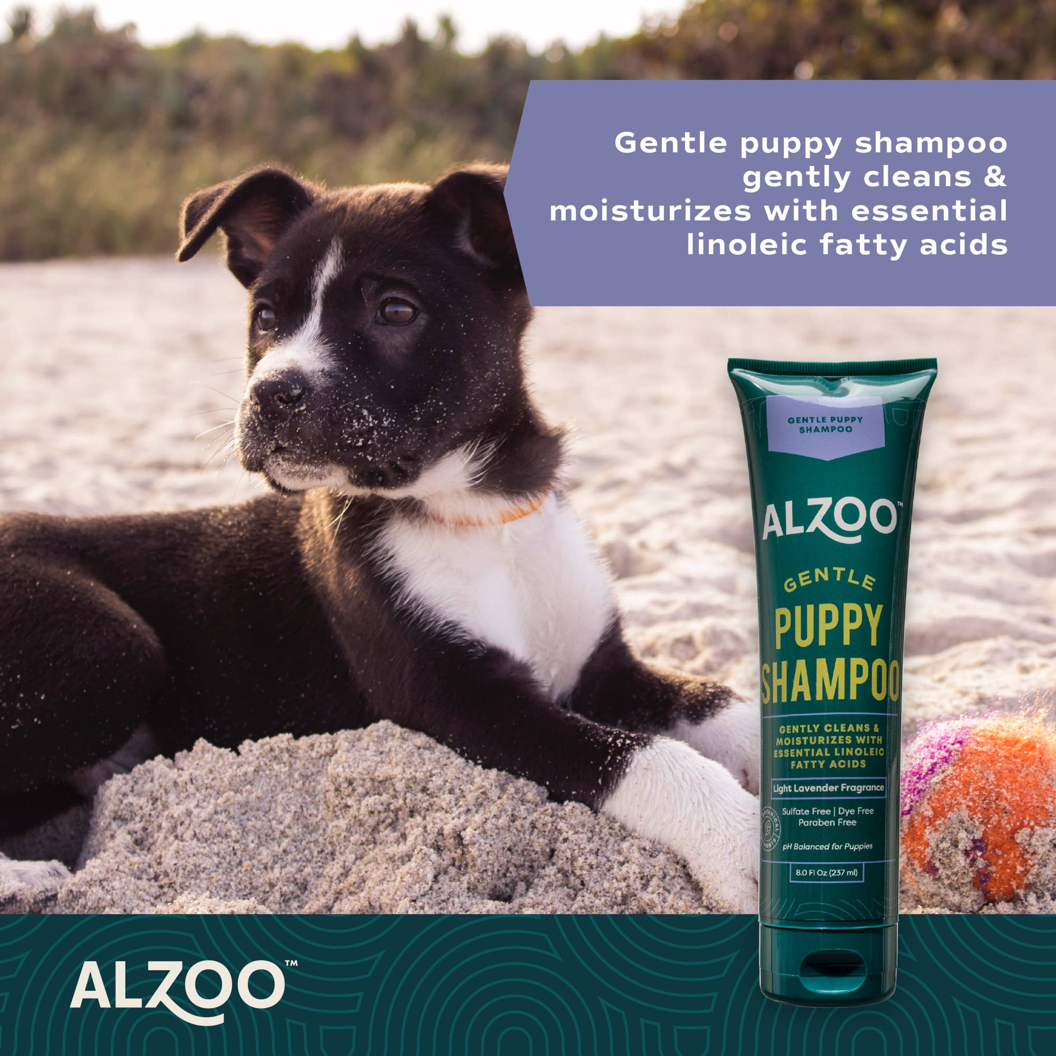 Shampoo Puppy Plant-Based Gentle 8oz Light Lavender Fragrance Moisture-Rich Sulfate Free Cruelty-Free