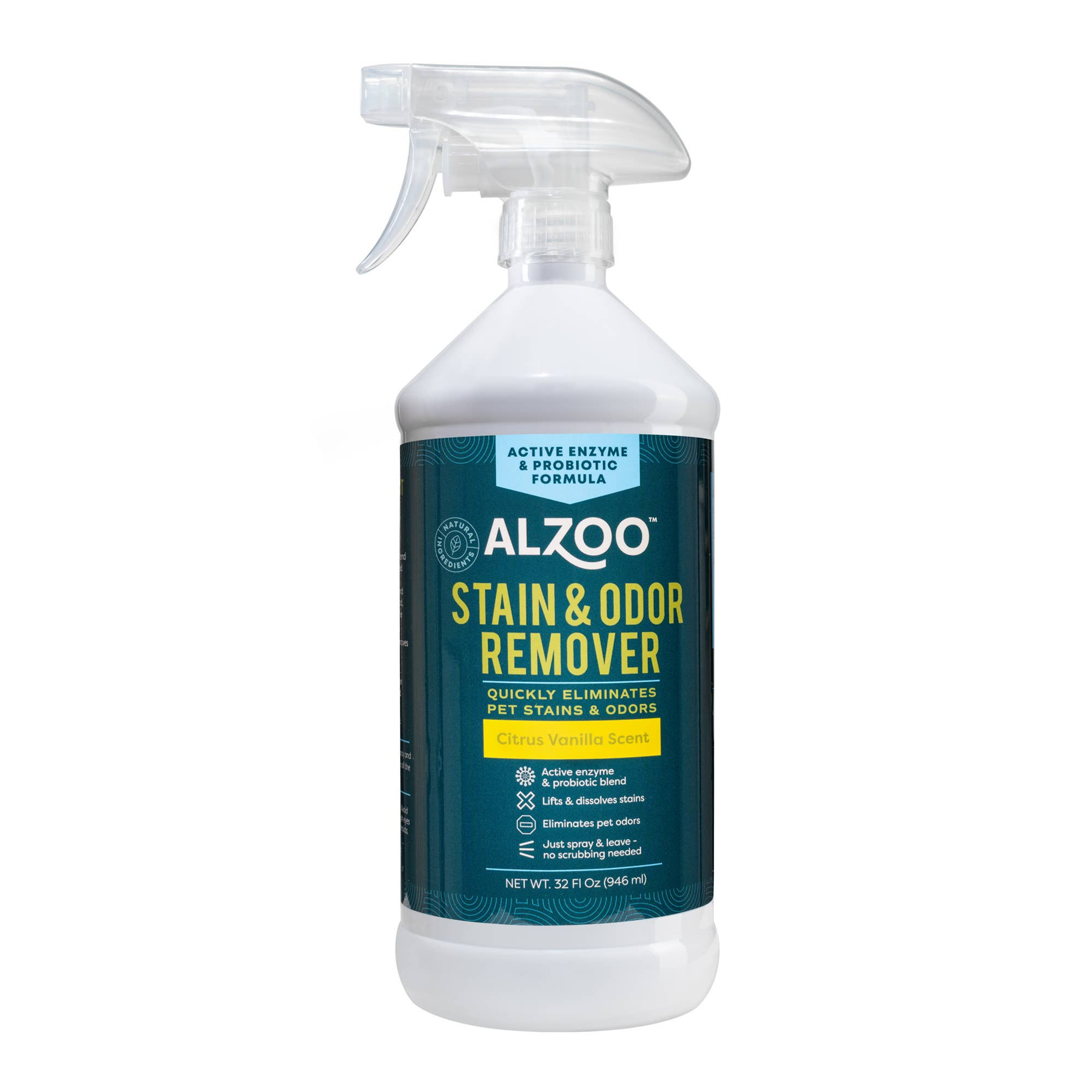 ALZOO Enzyme Stain & Odor Remover Citrus Vanilla, 16oz Image 1