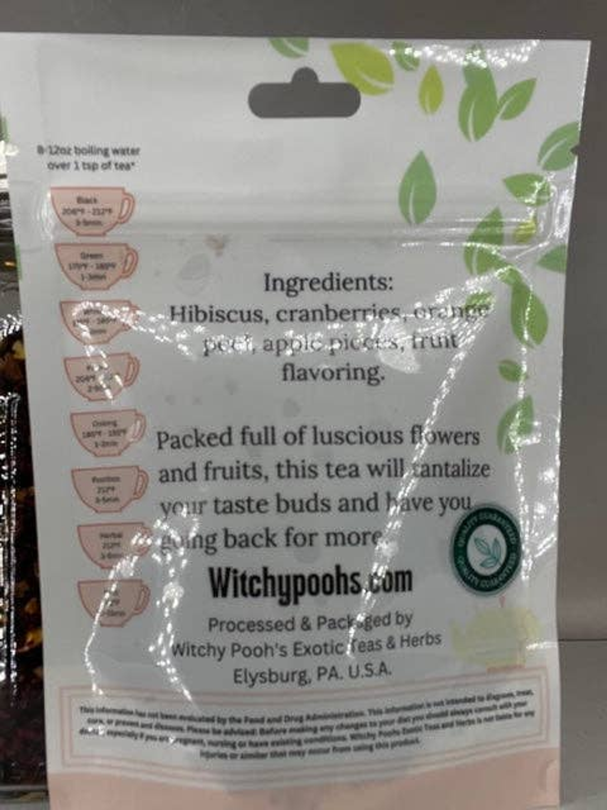 Herbal Tea Romantic Blend Caffeine Free Ingredients Hibiscus Cranberries Orange Peel Apple Pieces