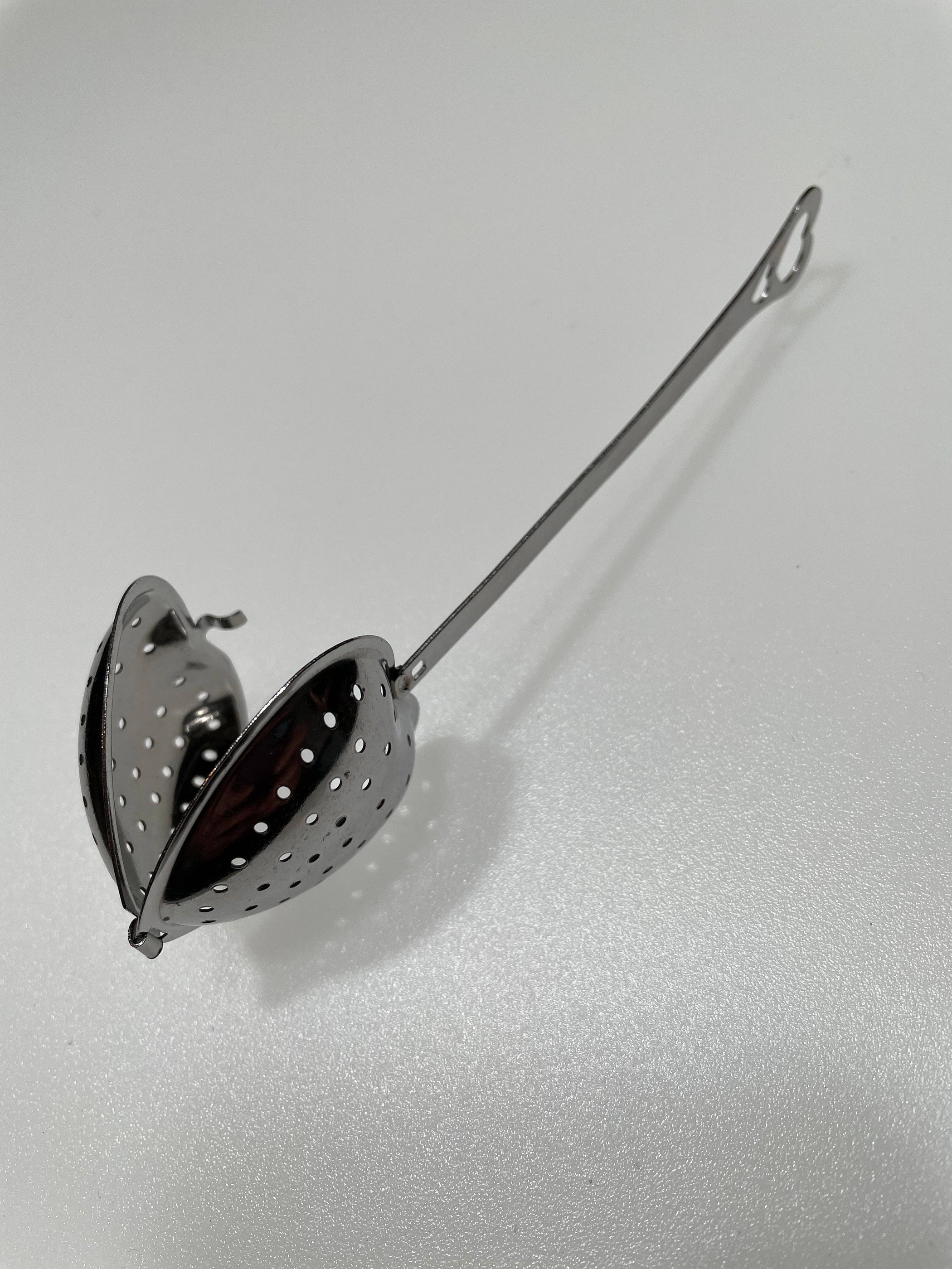 Tea Strainer Heart Shaped Metal for Single Cup Servings with Handle Dishwasher Safe Reusable