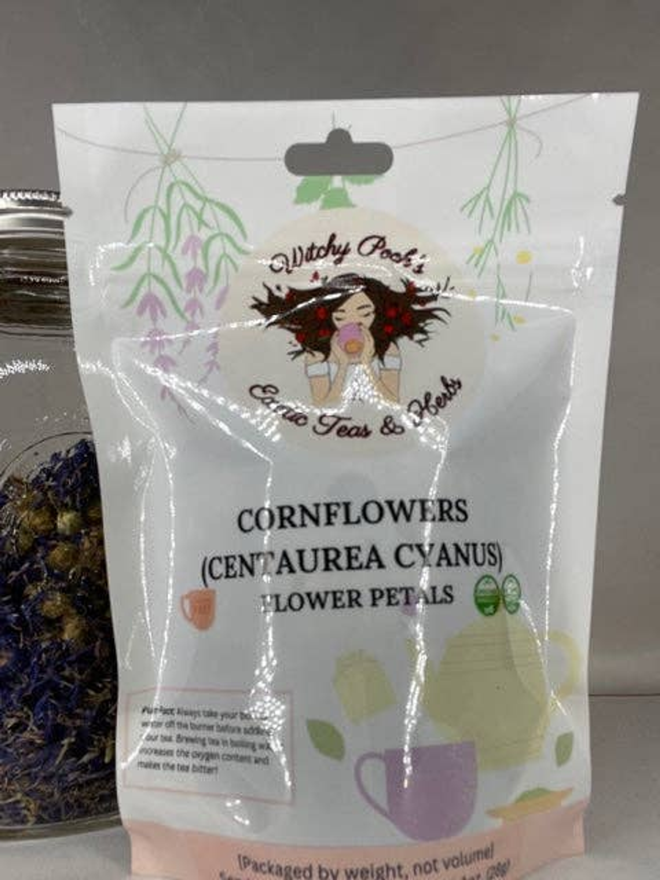 Tea Cornflower Herbal Tea Blueish Purple Hue Natural Sweet Flavor Perfect for Mixed Drinks Hot or Cold
