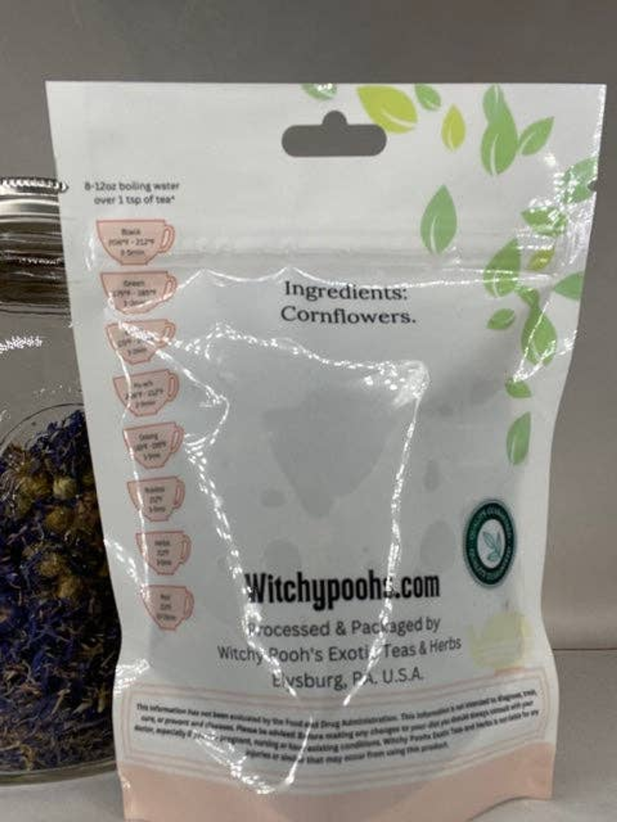 Tea Cornflower Herbal Tea Blueish Purple Hue Natural Sweet Flavor Perfect for Mixed Drinks Hot or Cold