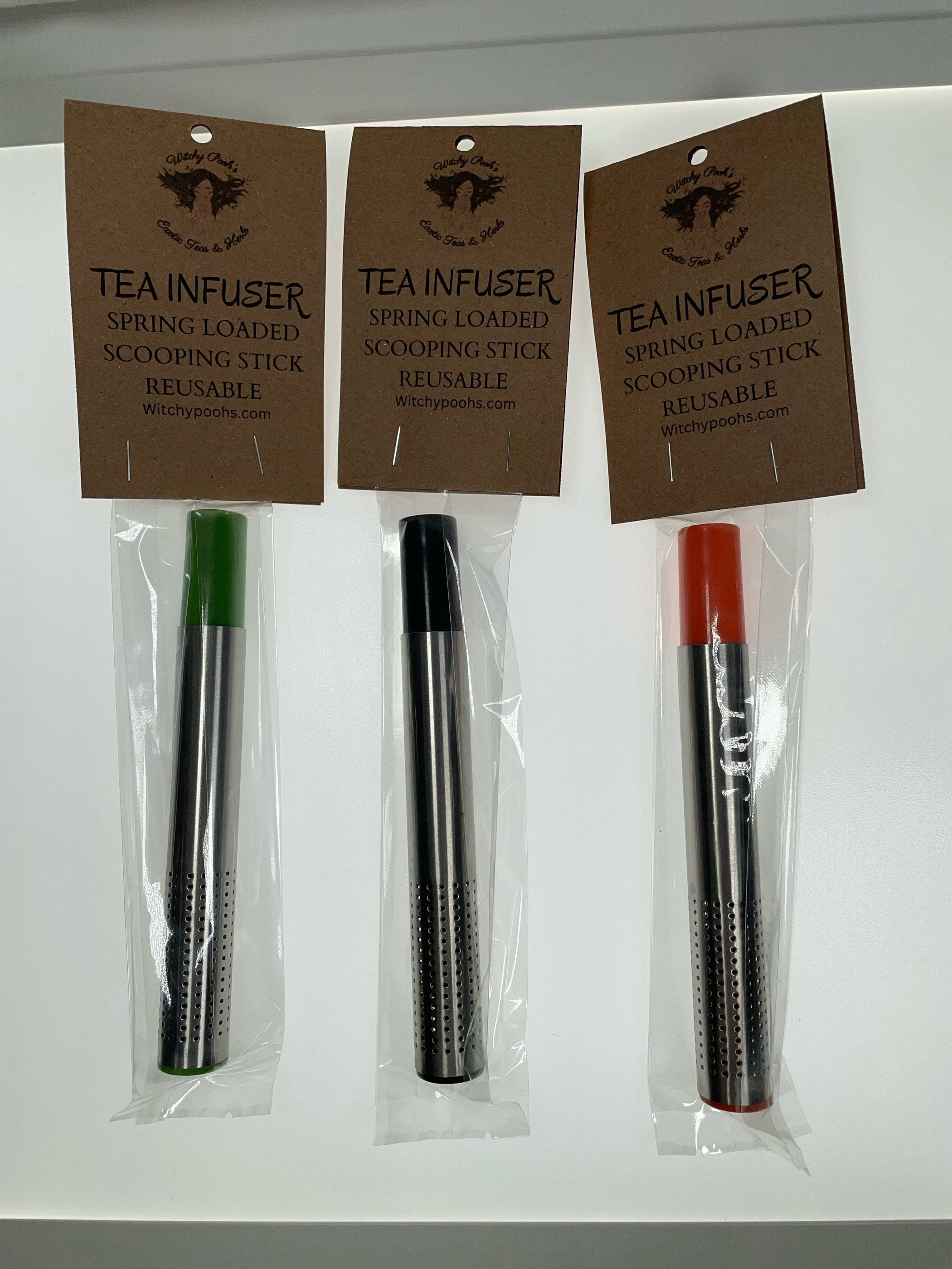 Tea Infuser Spring Scoop Stick for Loose Leaf Tea Black Green Orange