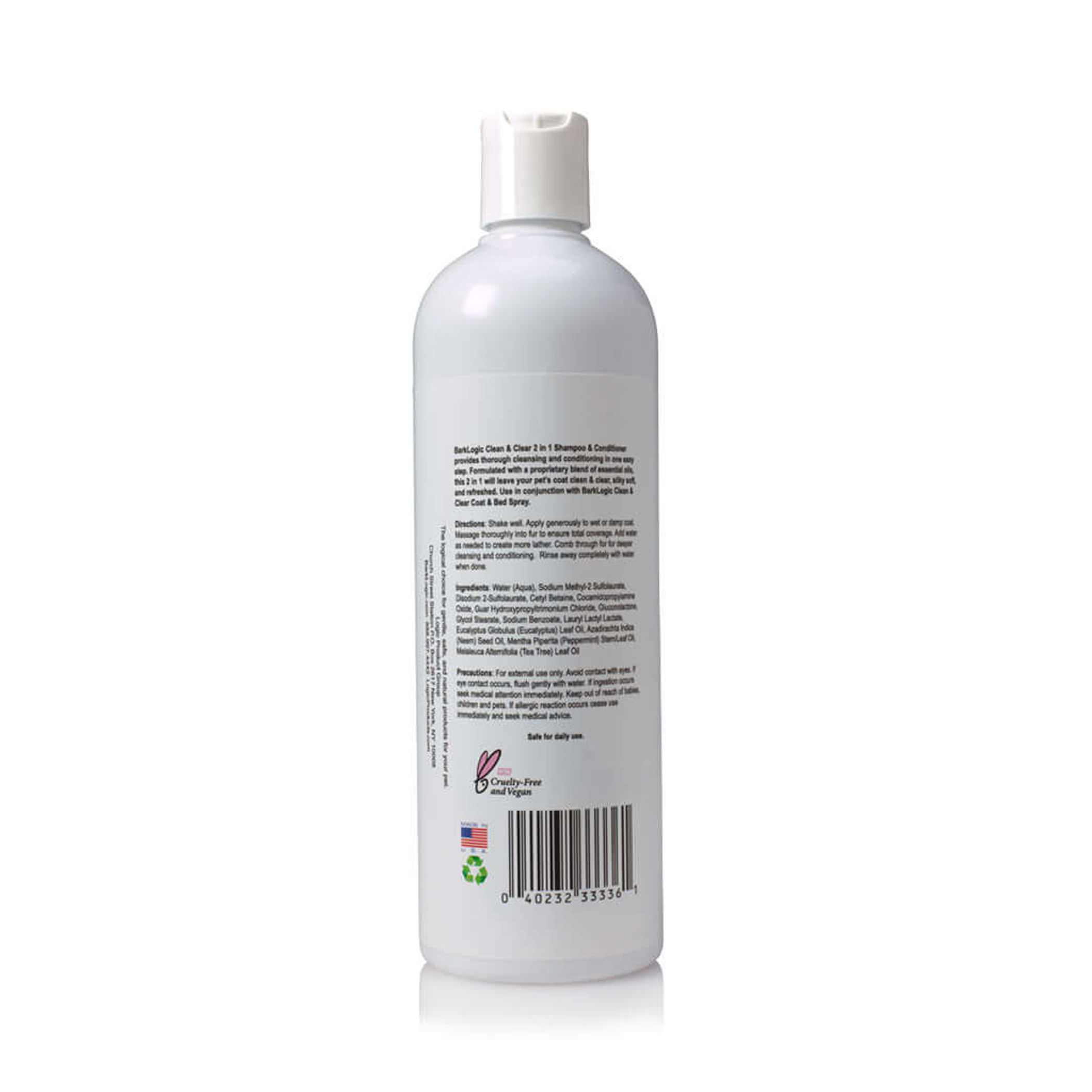 2 in 1 Shampoo & Conditioner Cleansing Conditioning Sulfate Free Infused With Essential Oils 16 fl oz Mint