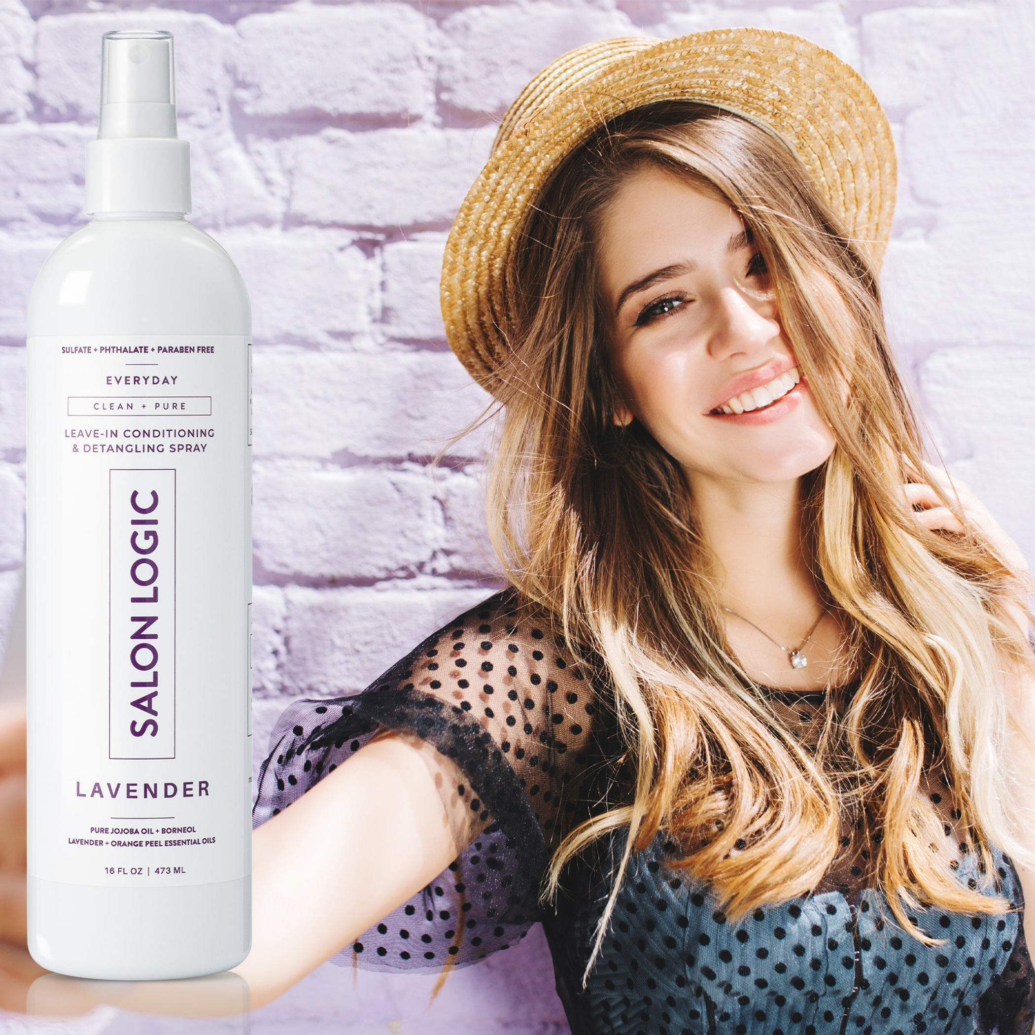 Leave-In Conditioning Detangling Spray for All Hair Types 16 Fluid Ounce Unisex Plant Based Natural Ingredients No Artificial Fragrances
