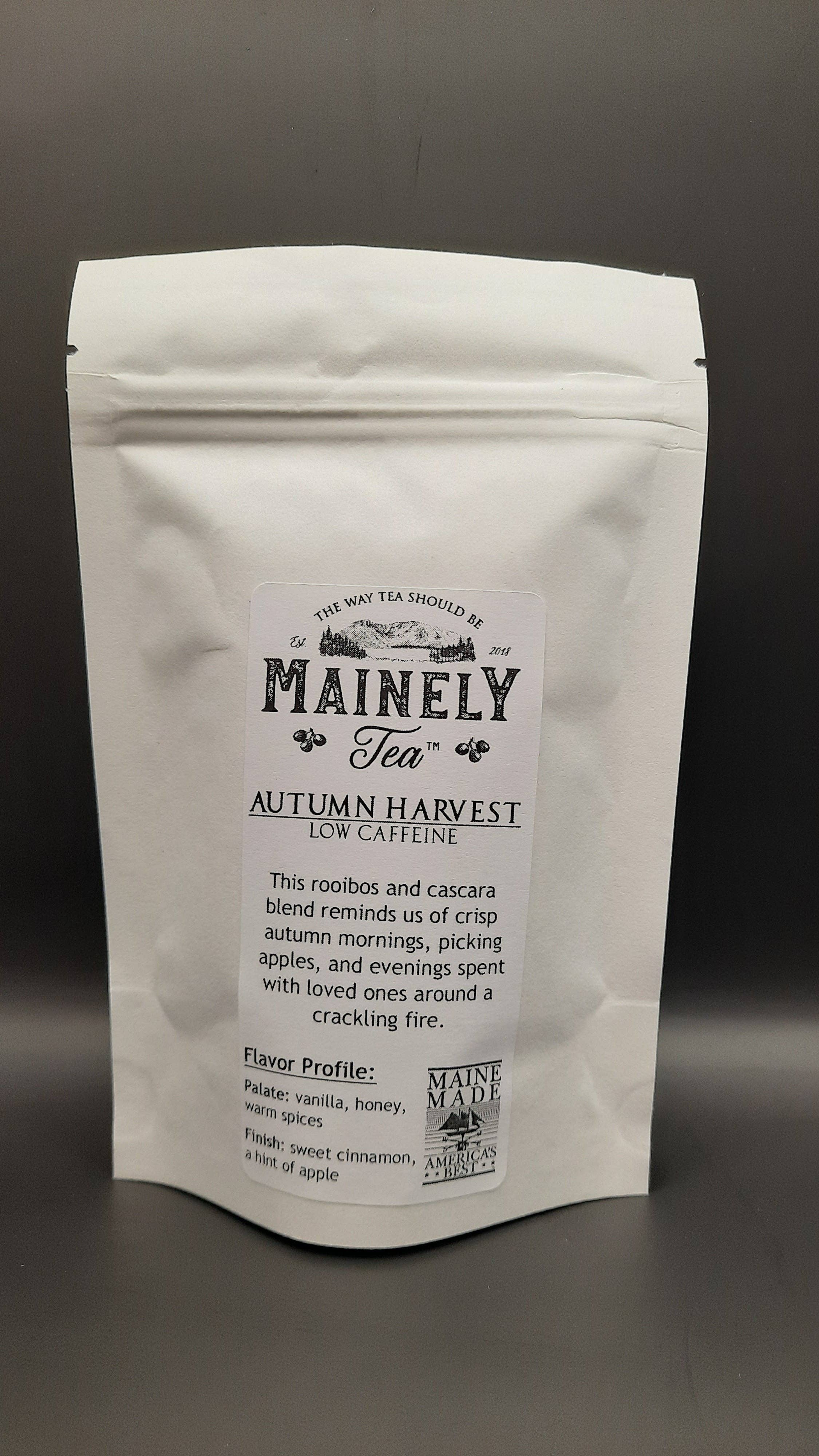 Tea Rooibos and Cascara Blend Warm Spices Autumn Flavor Sweet Cinnamon Apple 2 Oz