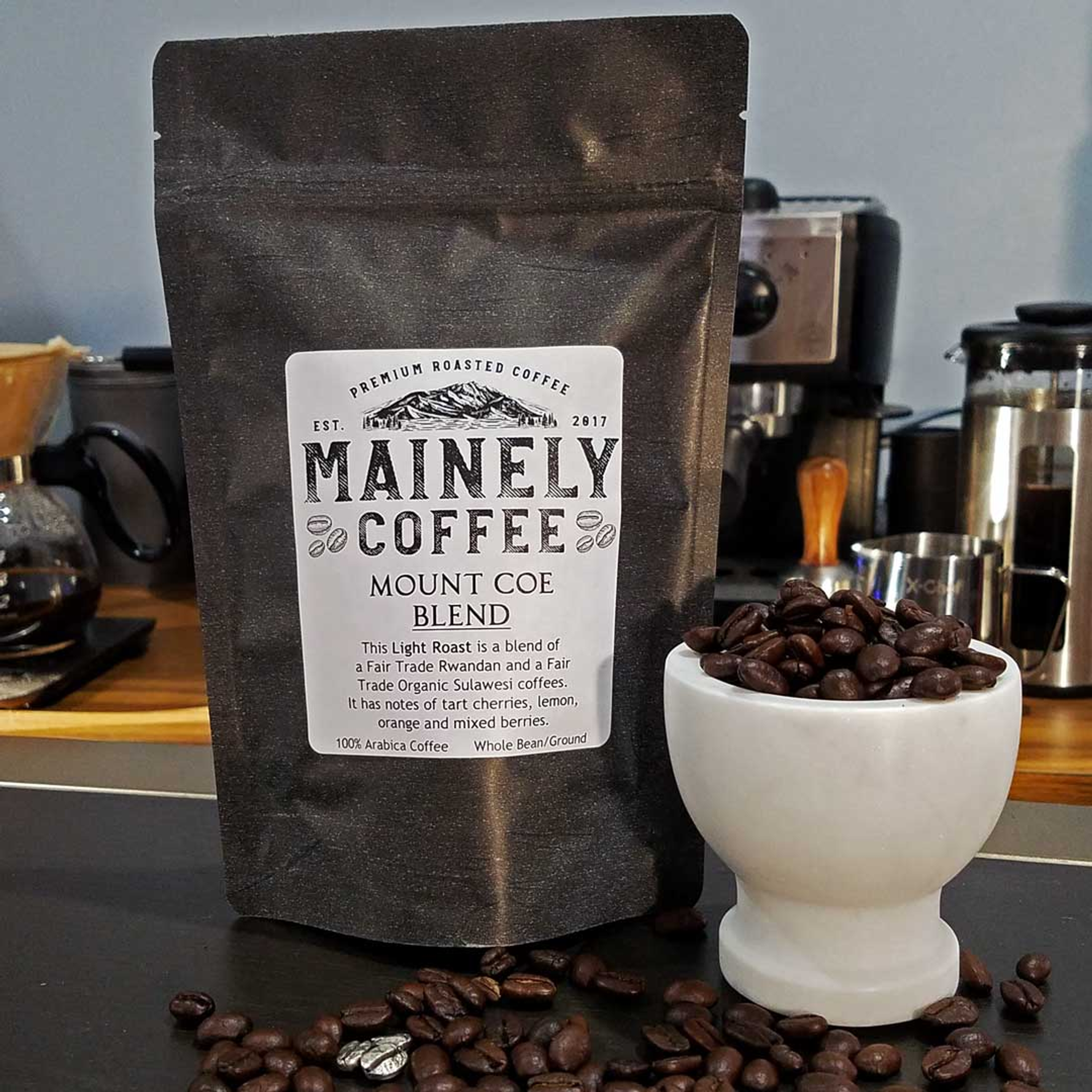 Coffee Blend Light Roast Flavor Notes Tart Cherries Lemon Orange Mixed Berries Brew Method French Press Pour Over Drip