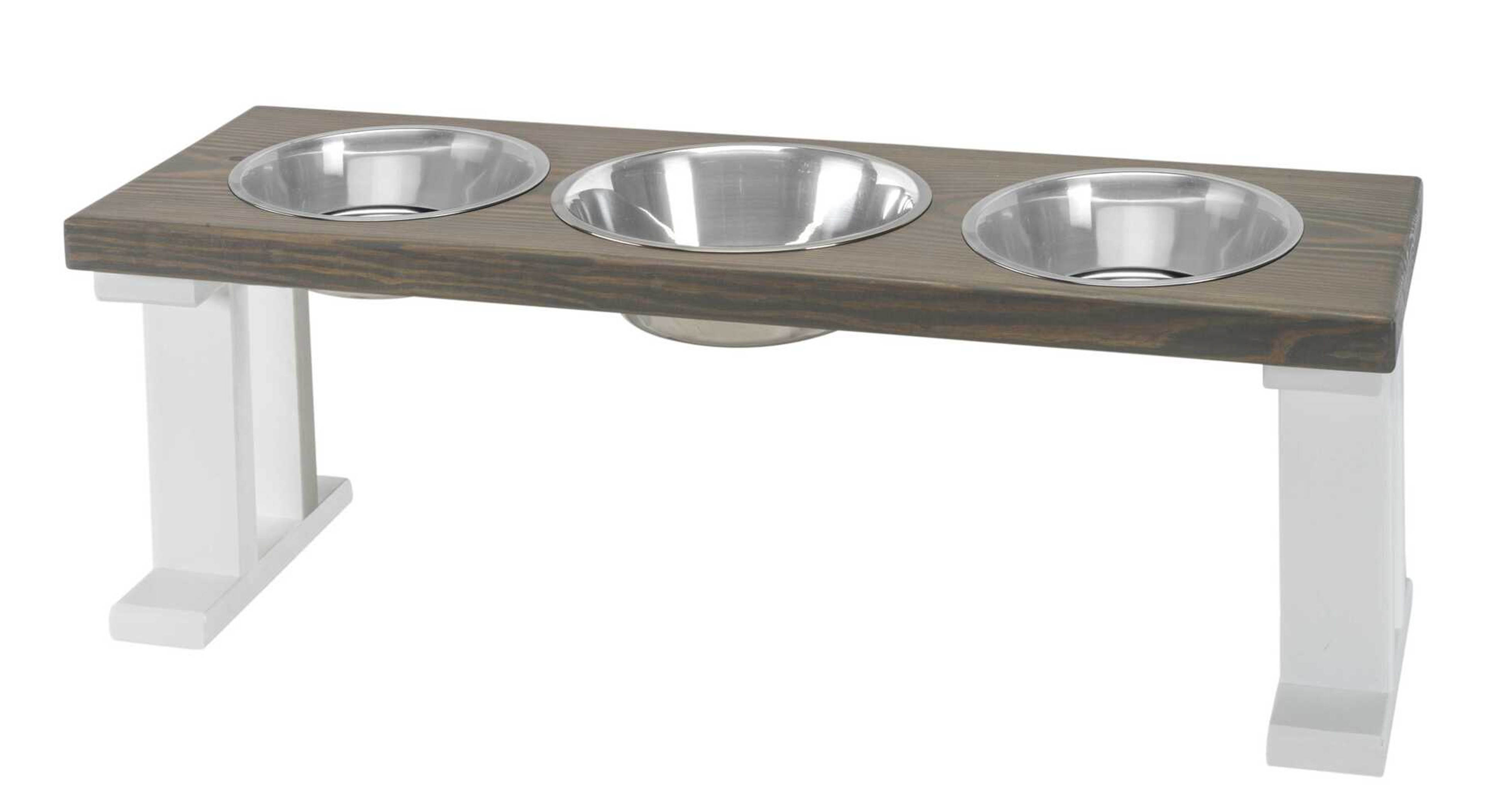 Farmhouse 3 Bowl Elevated Regular Feeder Image 1