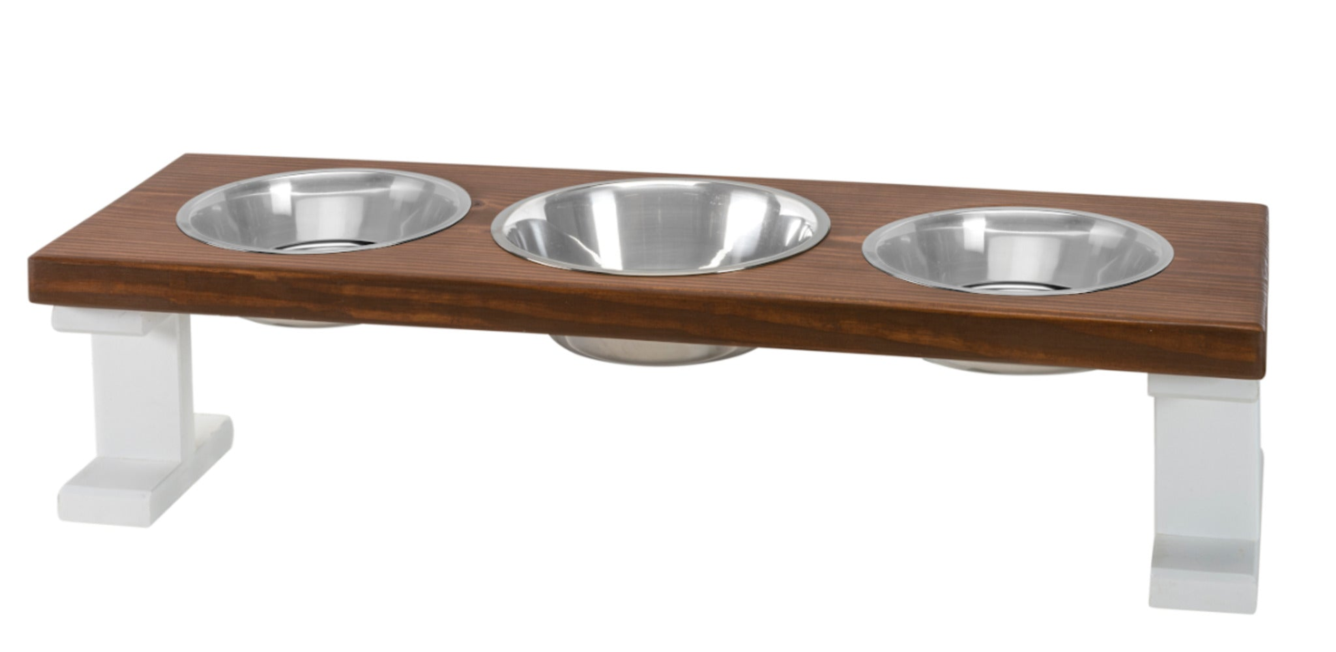 Farmhouse 3 Bowl Elevated Regular Feeder Image 1
