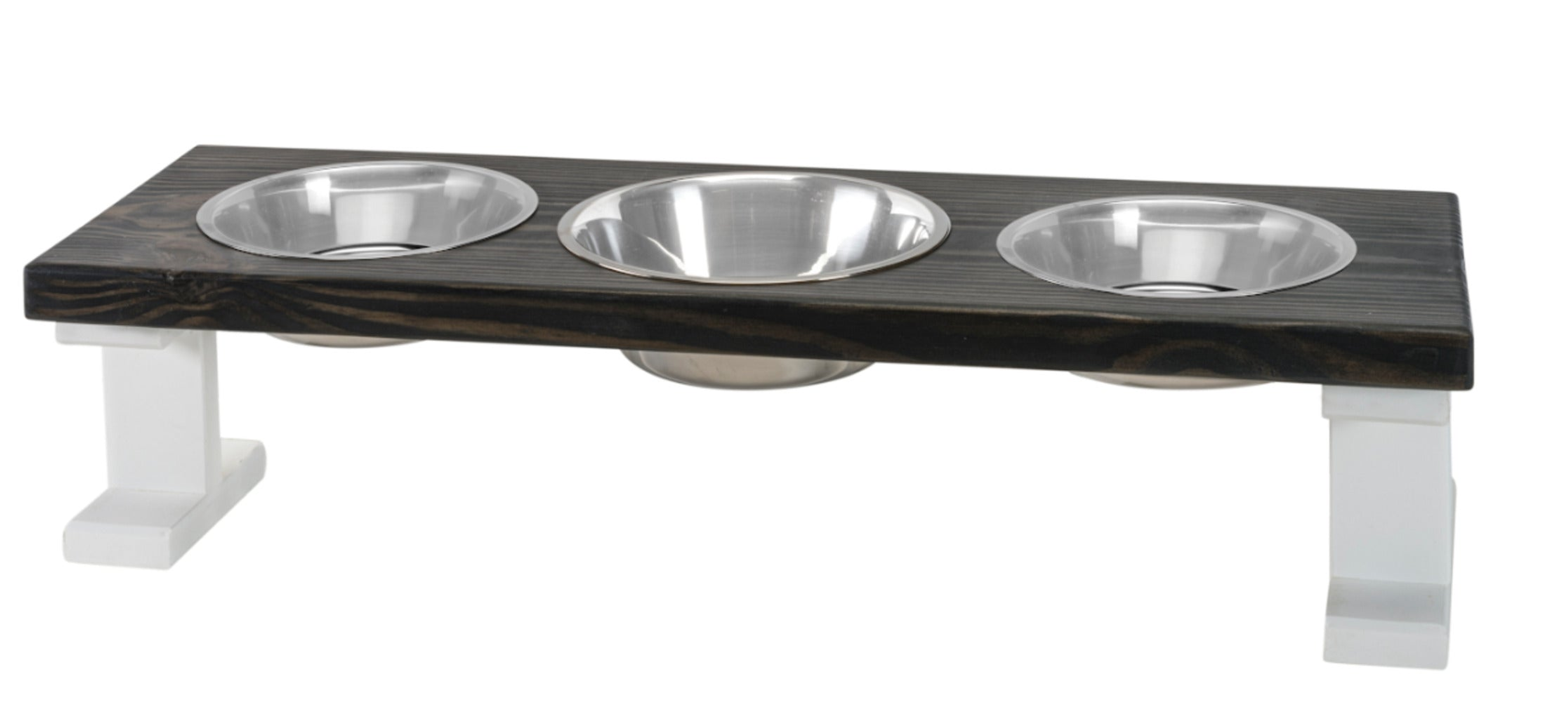 Farmhouse 3 Bowl Elevated Regular Feeder Image 1