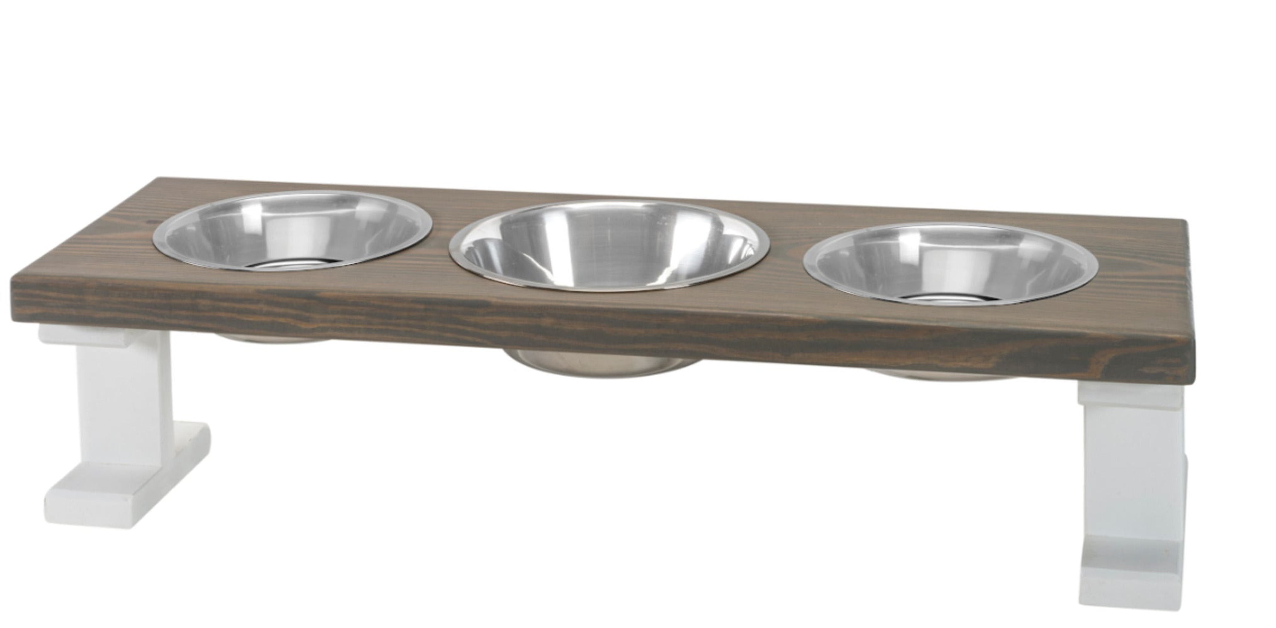 Farmhouse 3 Bowl Elevated Regular Feeder Image 1
