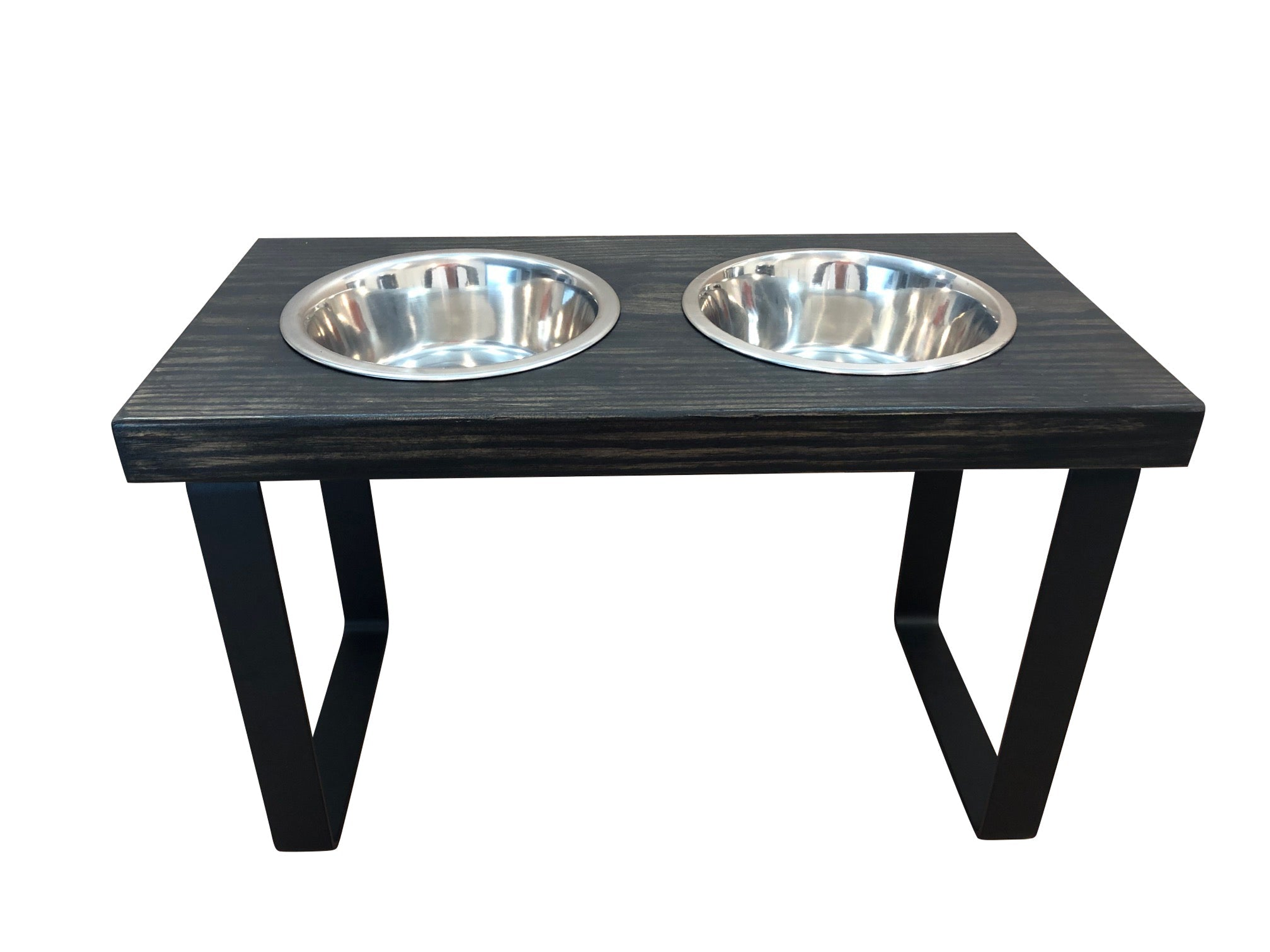 Metal dog bowl feeder Image 1