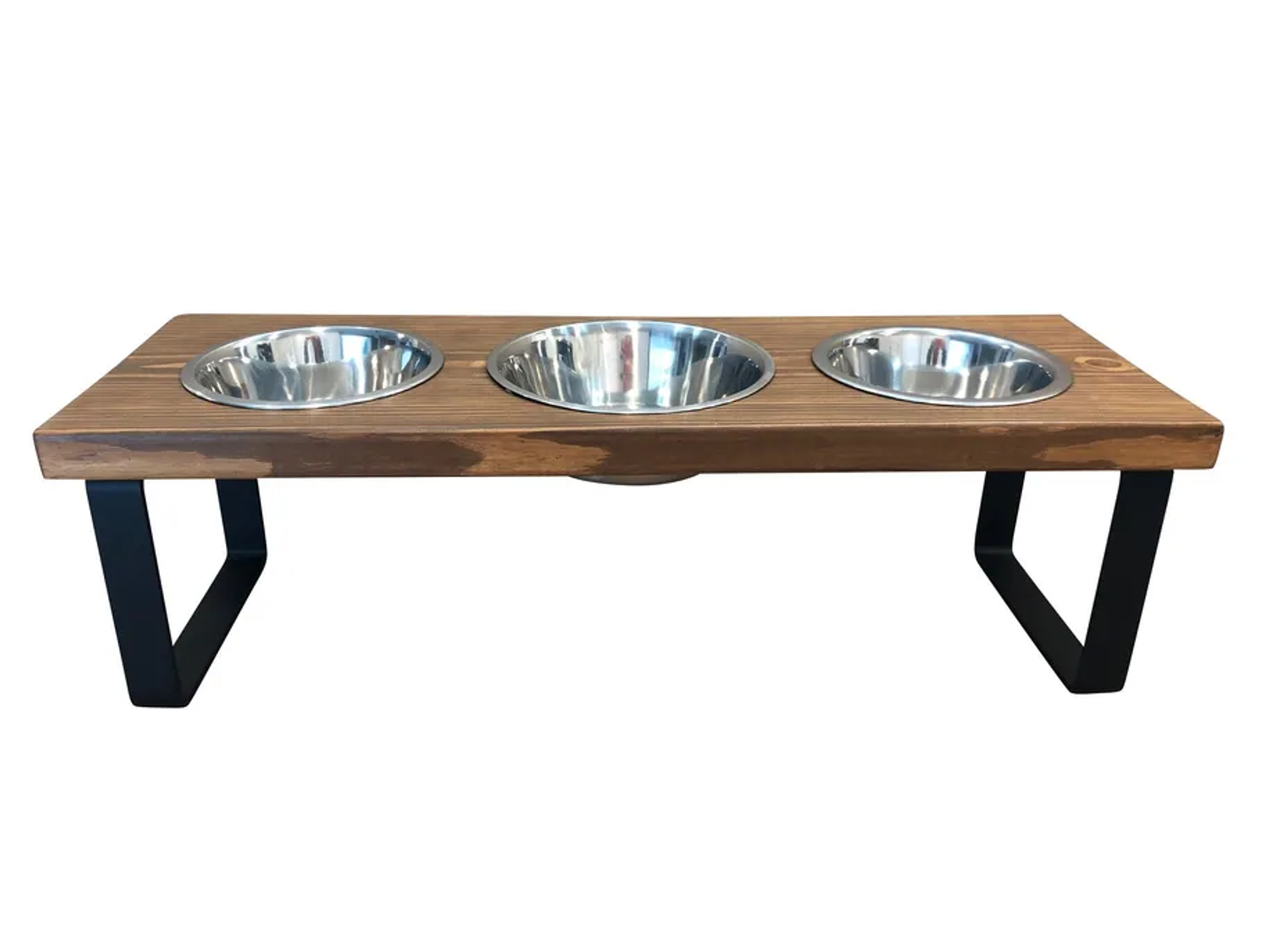 Metal dog bowl feeder Image 1