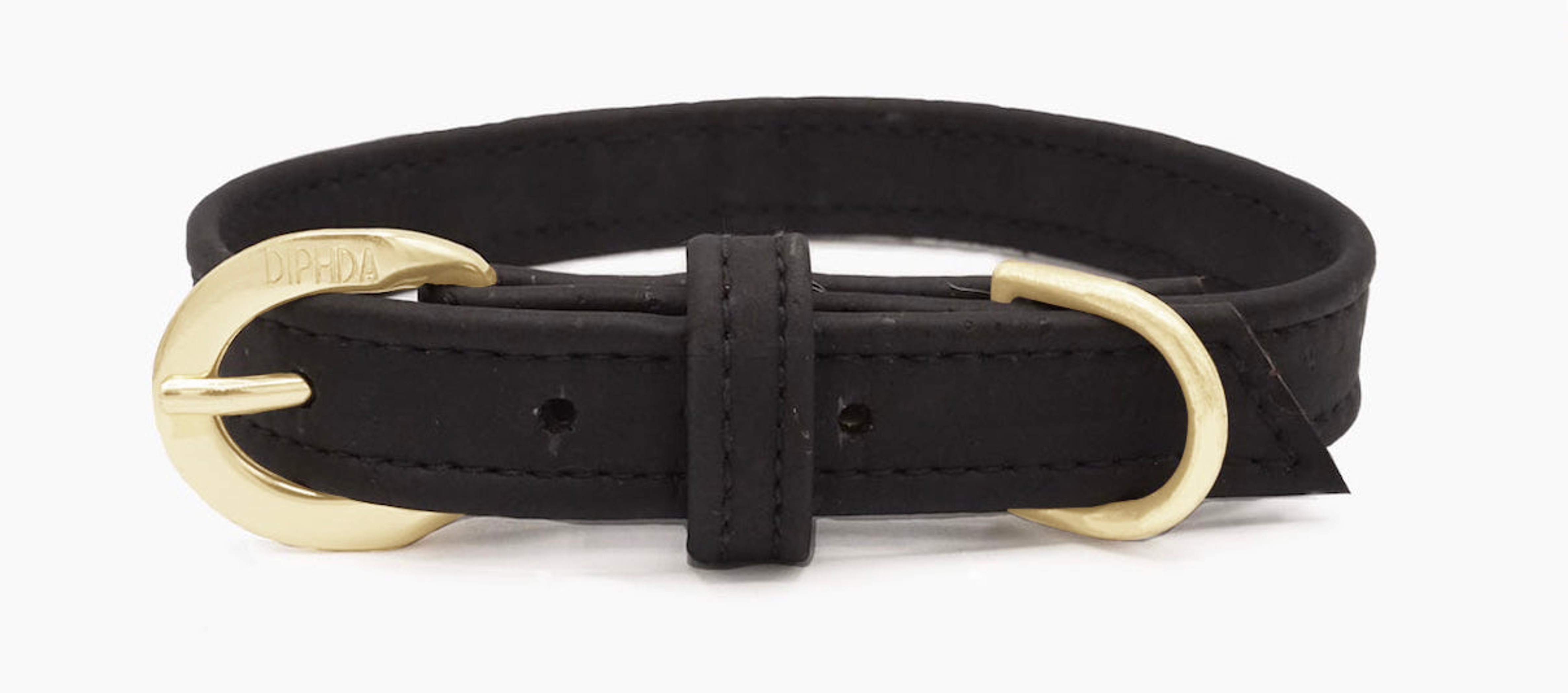 Midnight Black Cork Leather Collar Image 1